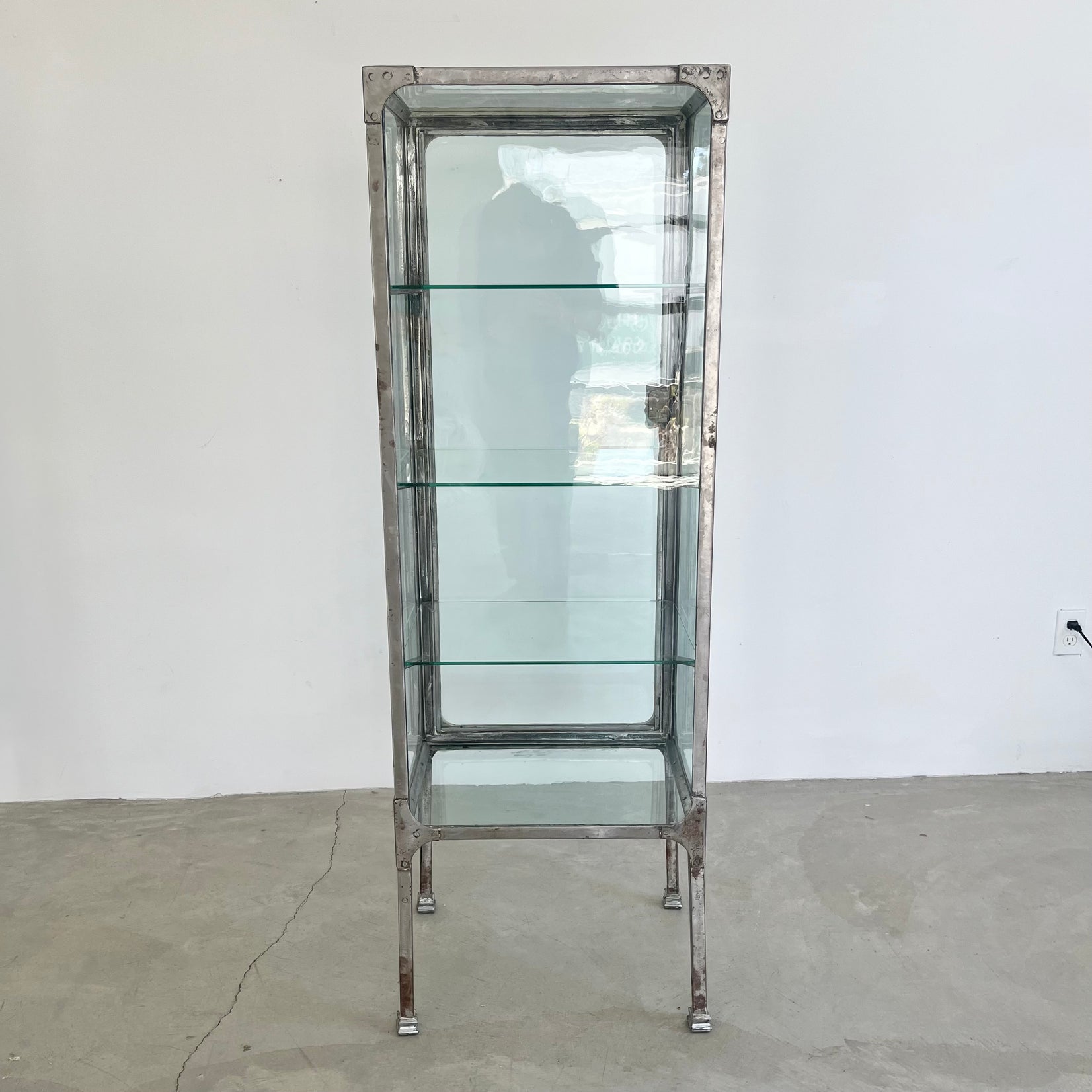 Industrial Steel & Glass Medical Vitrine