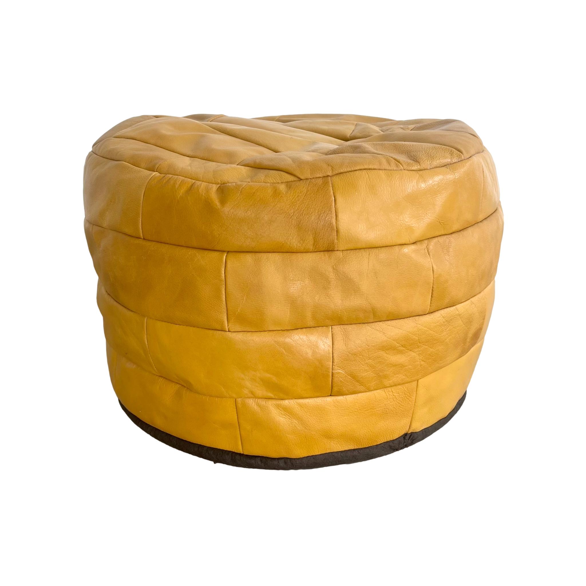 Yellow Patchwork Ottoman