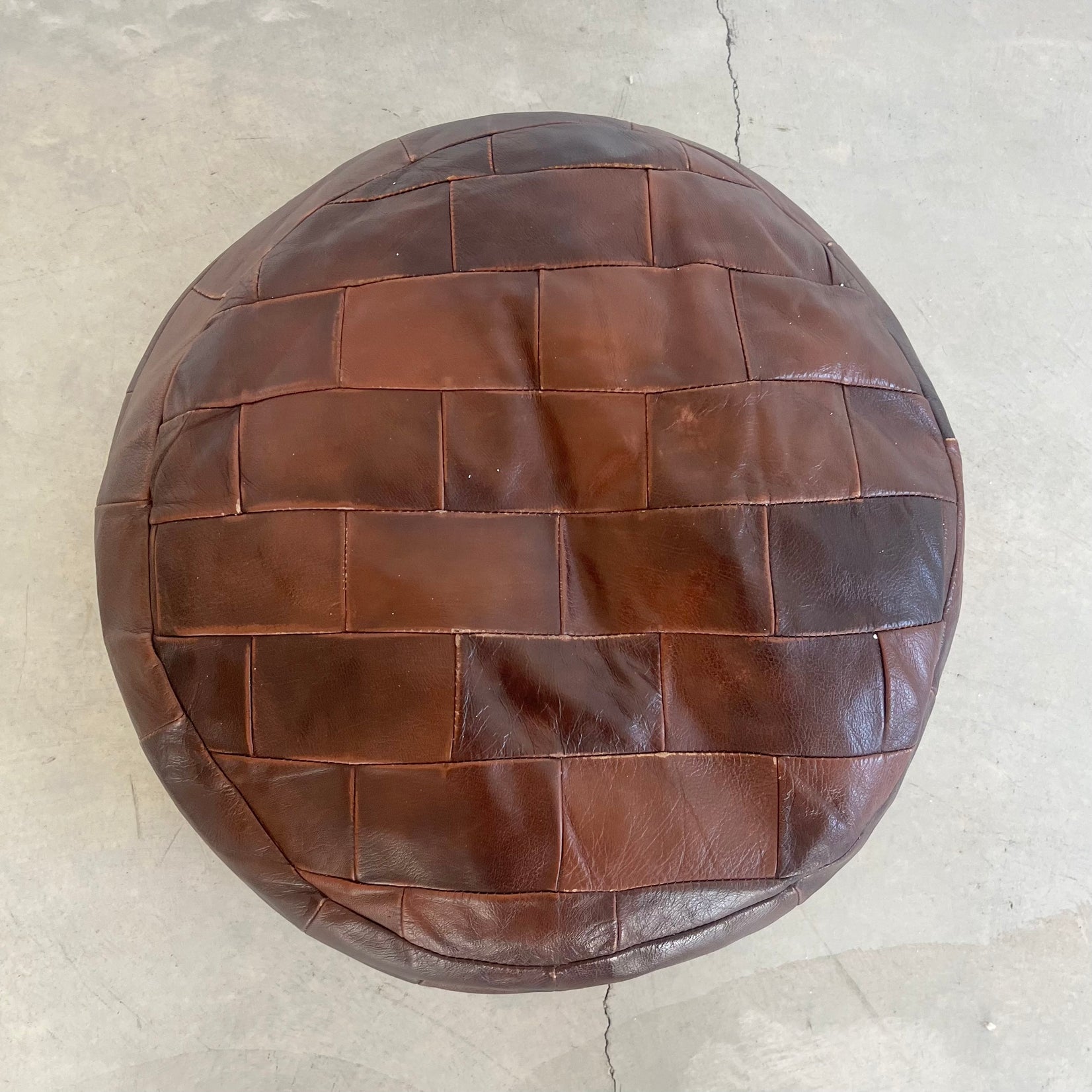 Brown Patchwork Ottoman