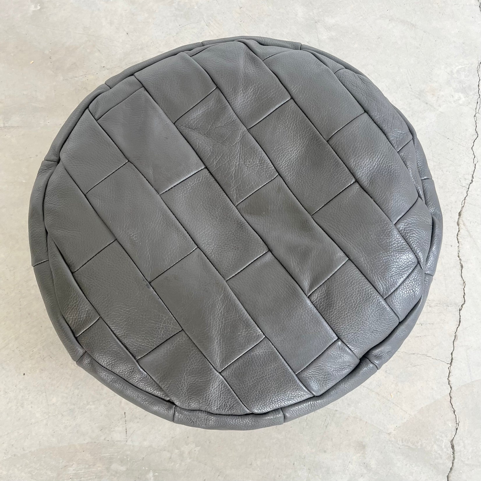 Grey Patchwork Ottoman