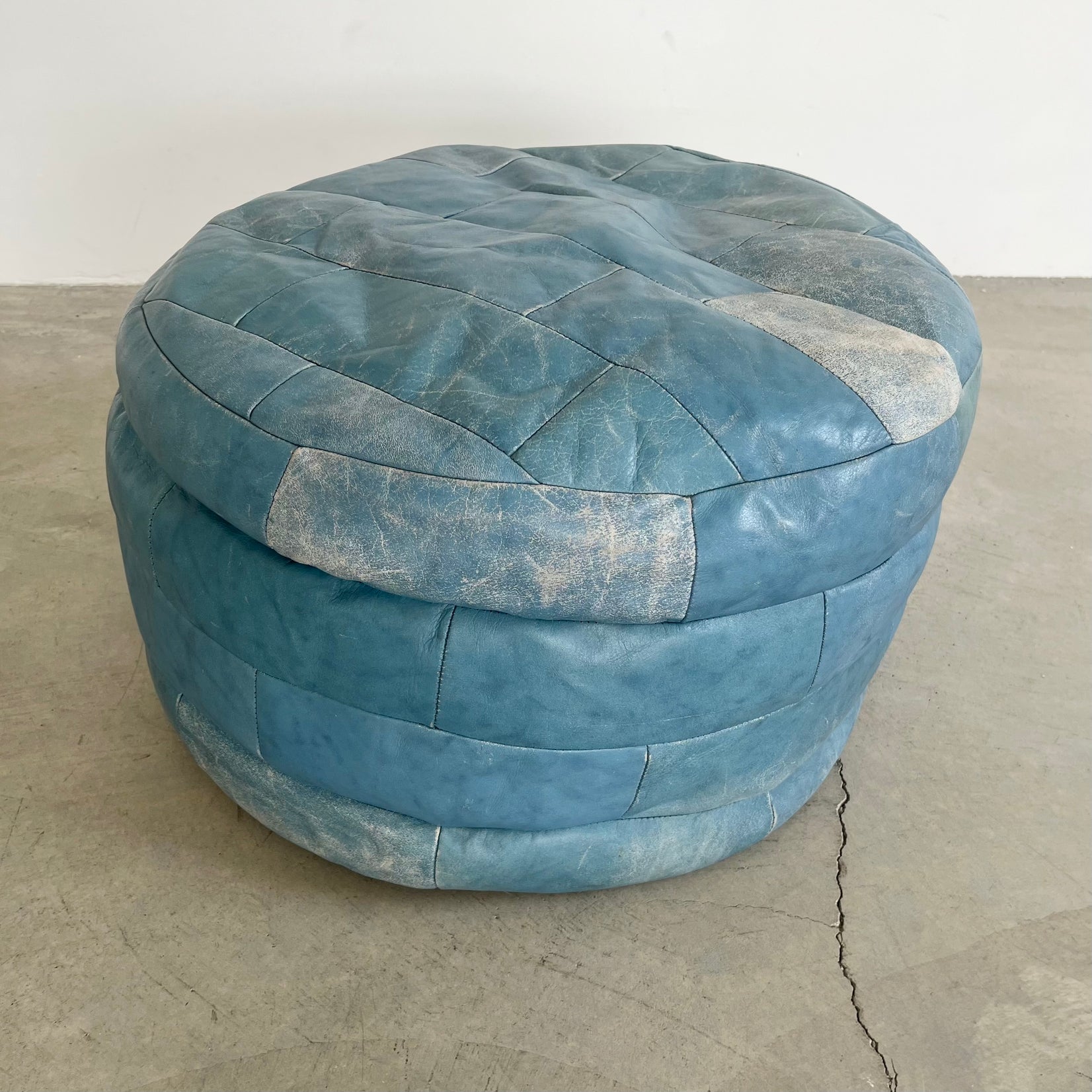 Blue Patchwork Ottoman