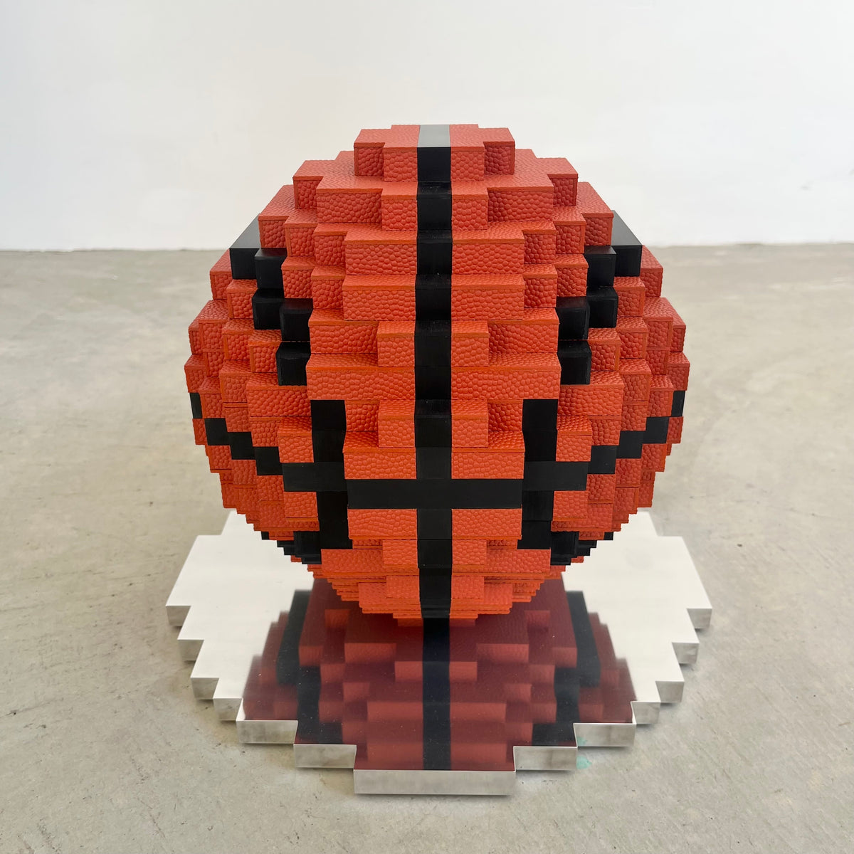 Dunk-bit, Handmade Pixelated Basketball Sculpture