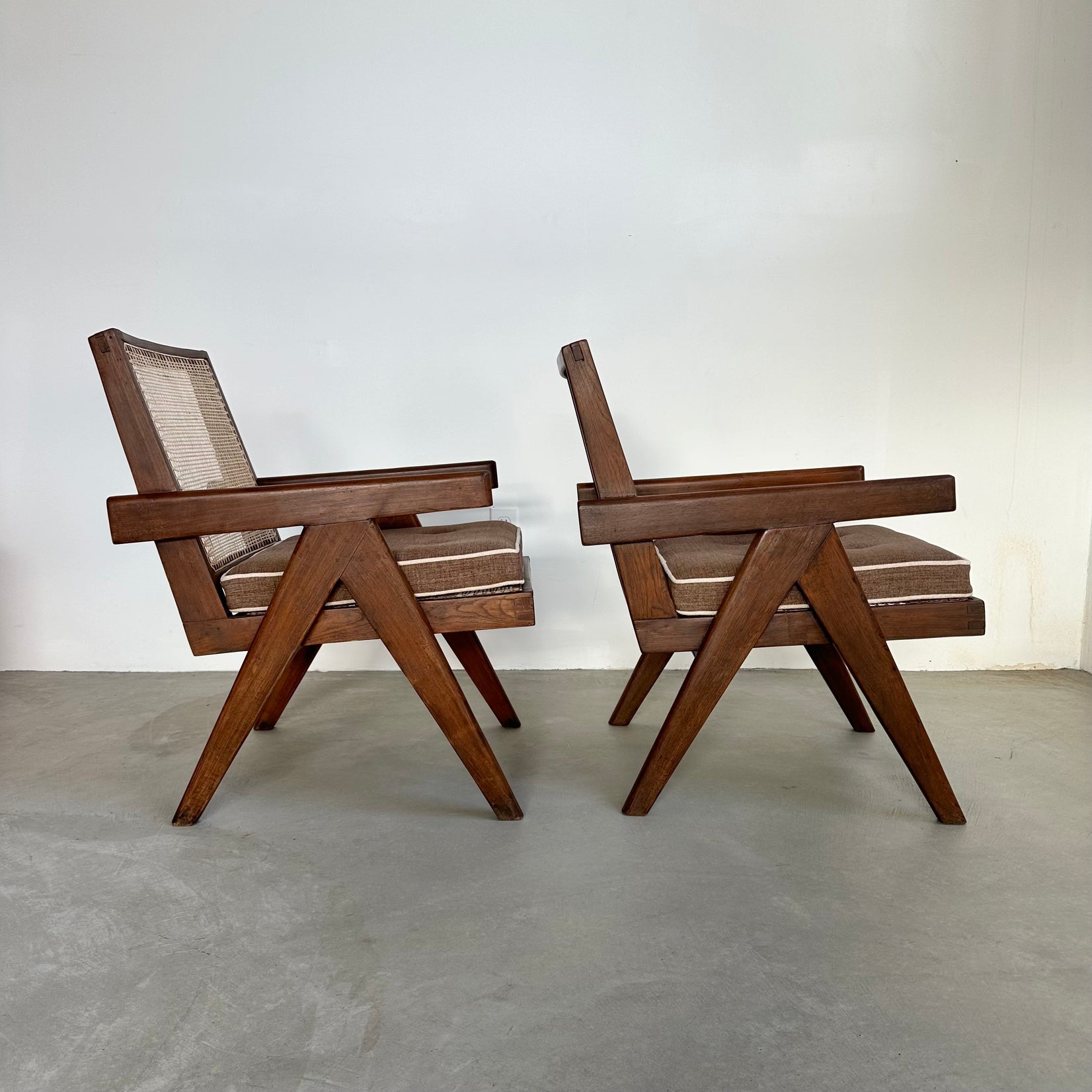 Pair of Pierre Jeanneret Easy Chairs, 1950s Chandigargh