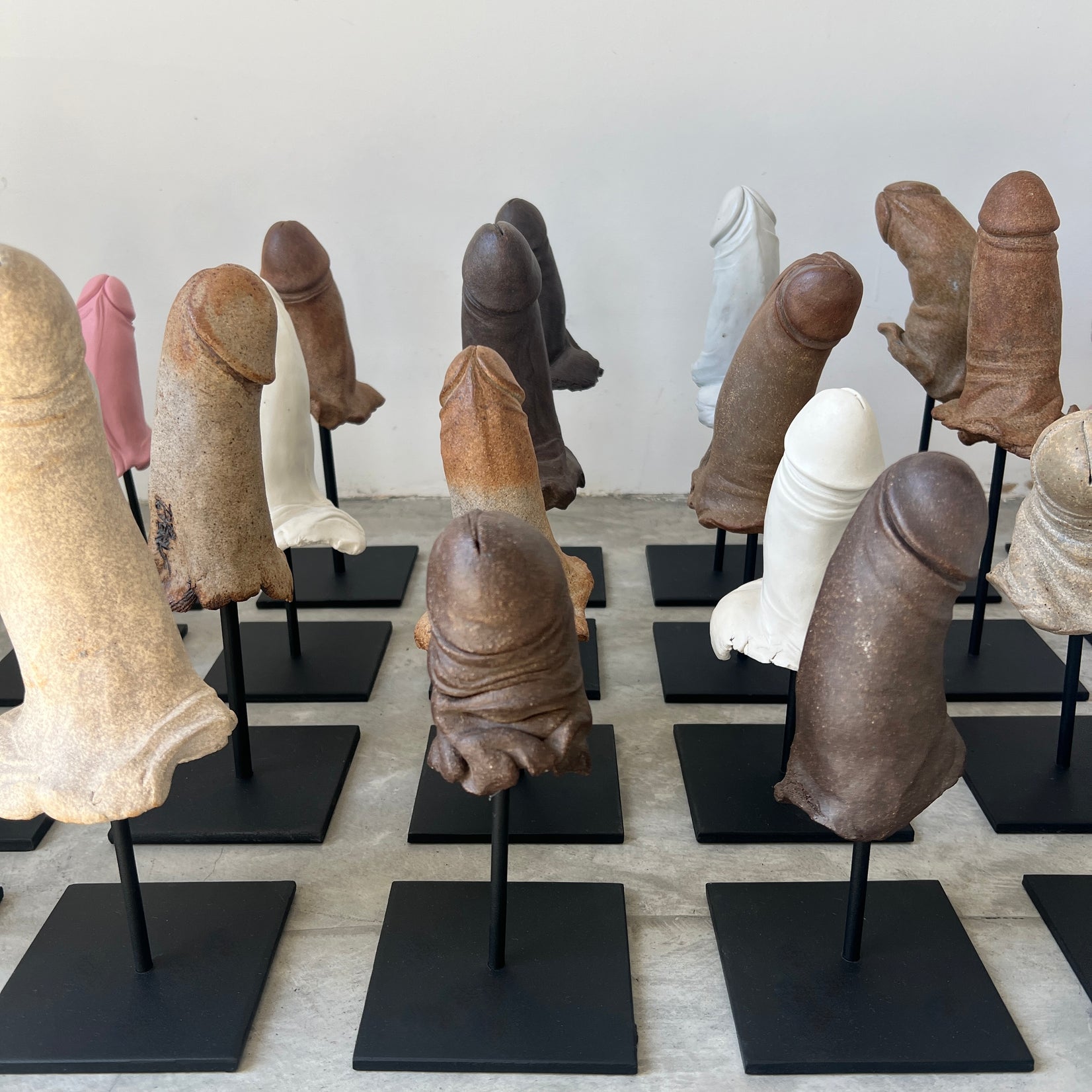 Set of 36 Hand Carved Phallus Sculptures