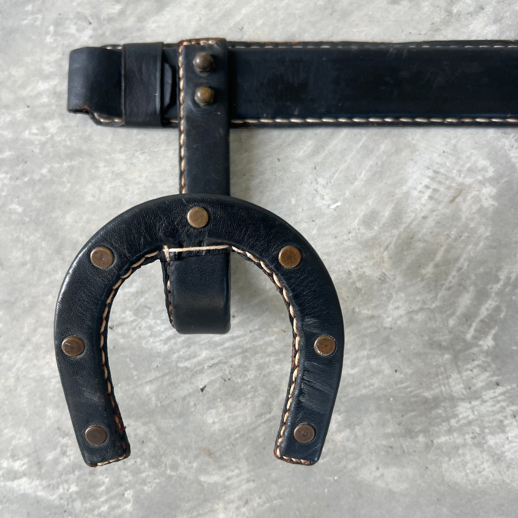 Leather Horseshoe Coat Rack