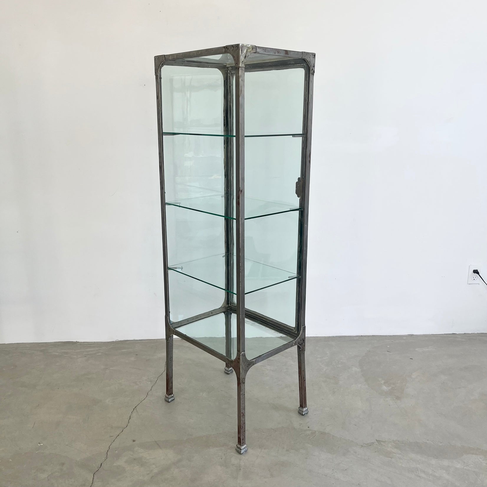 Industrial Steel & Glass Medical Vitrine