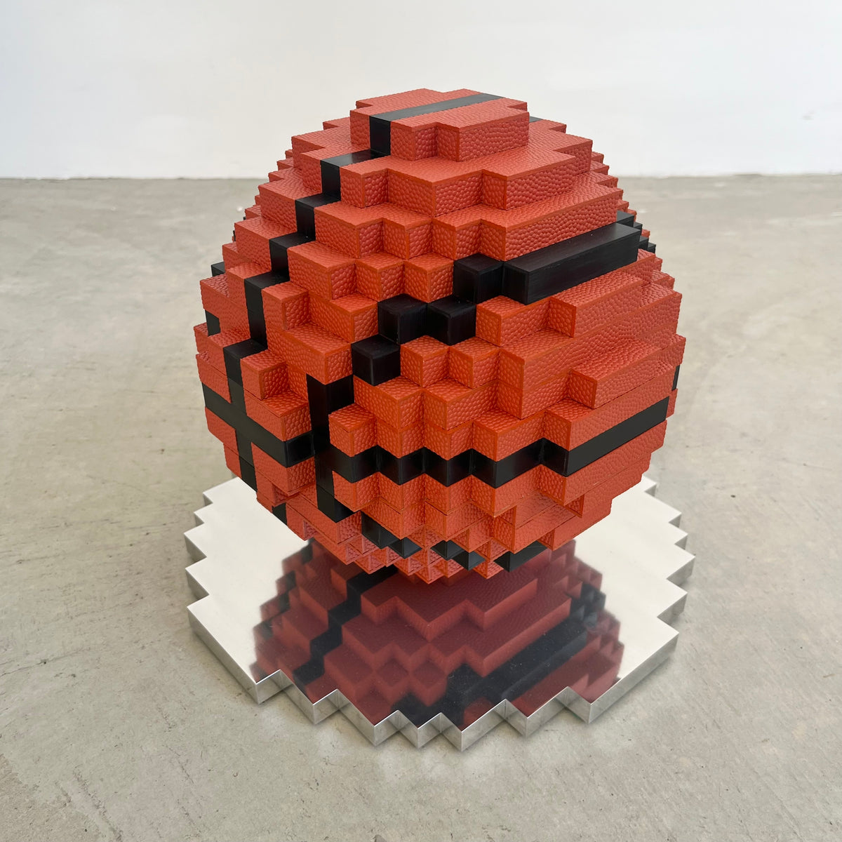 Dunk-bit, Handmade Pixelated Basketball Sculpture