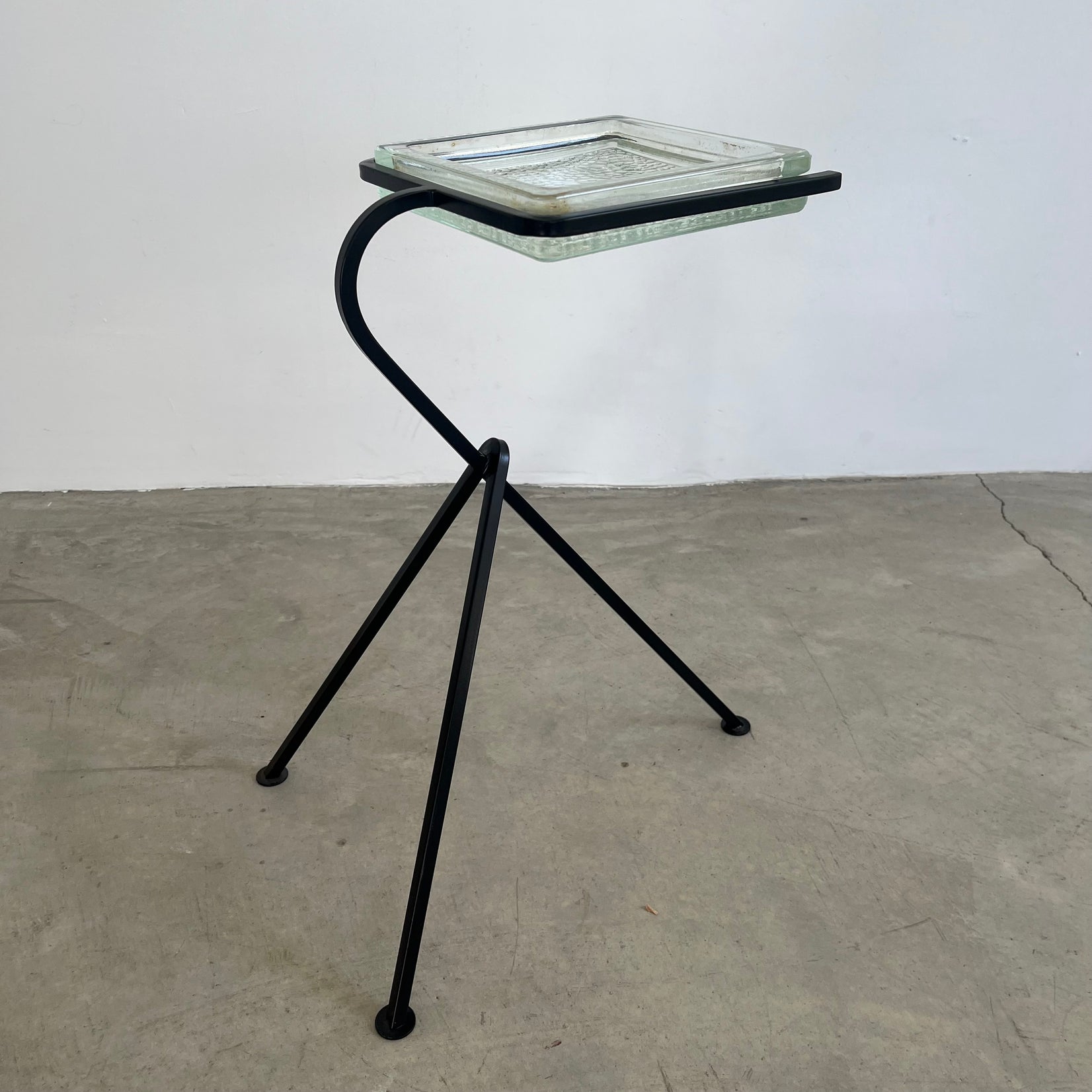 Iron and Glass Standing Catchall, 1960s France
