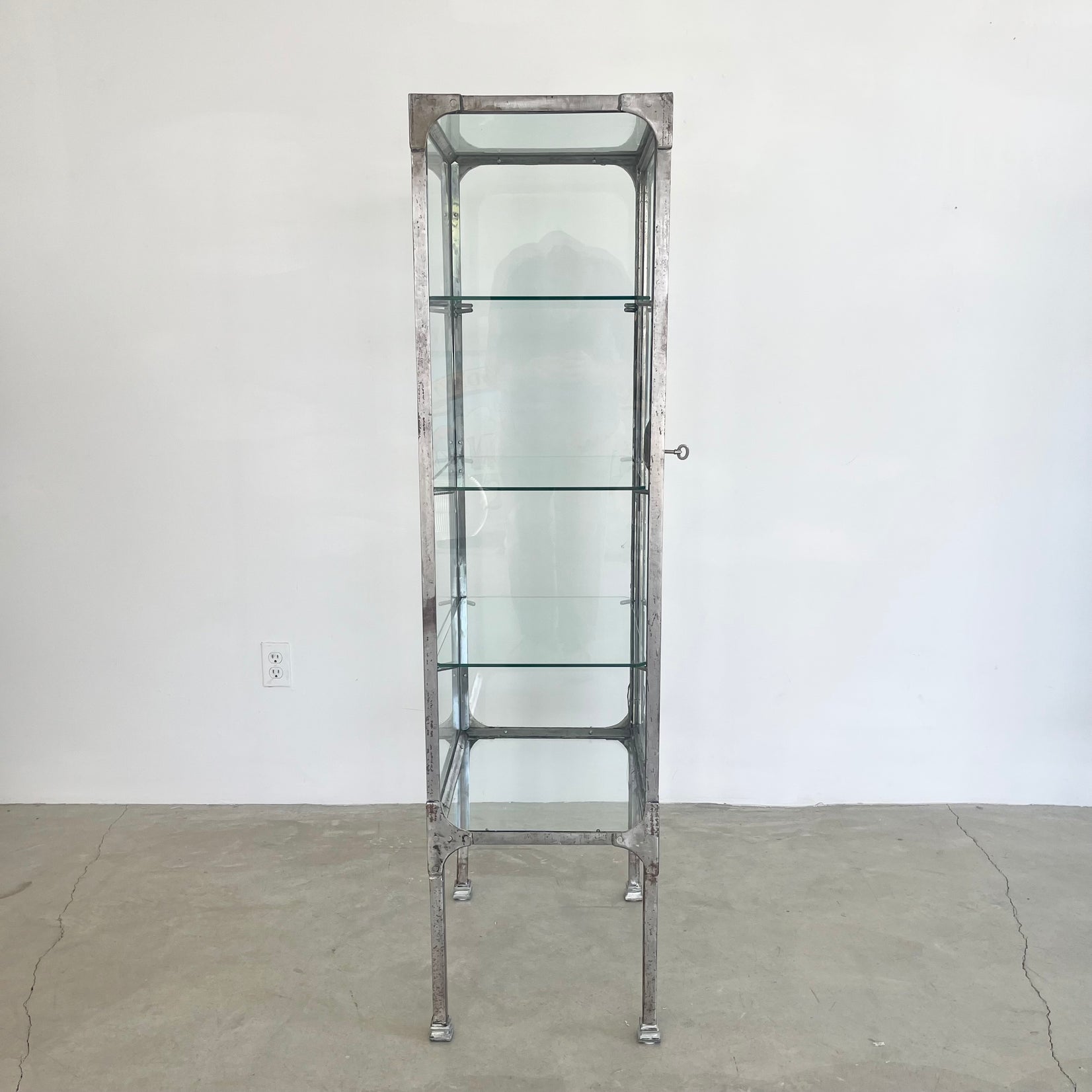 Industrial Steel & Glass Medical Vitrine