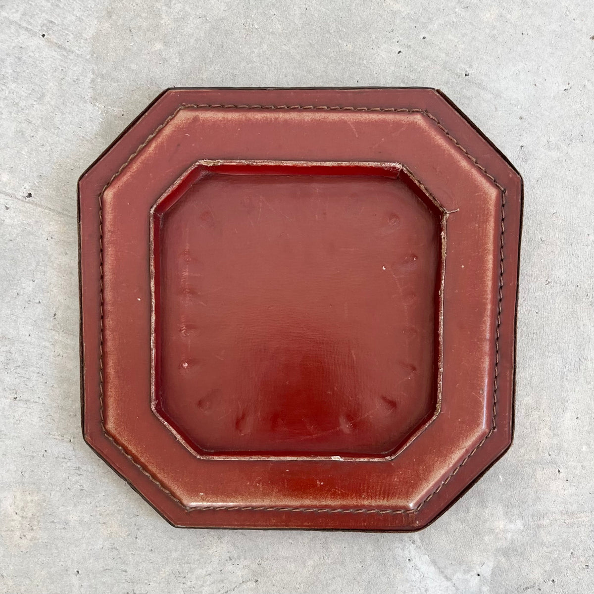Leather and Glass Ashtray