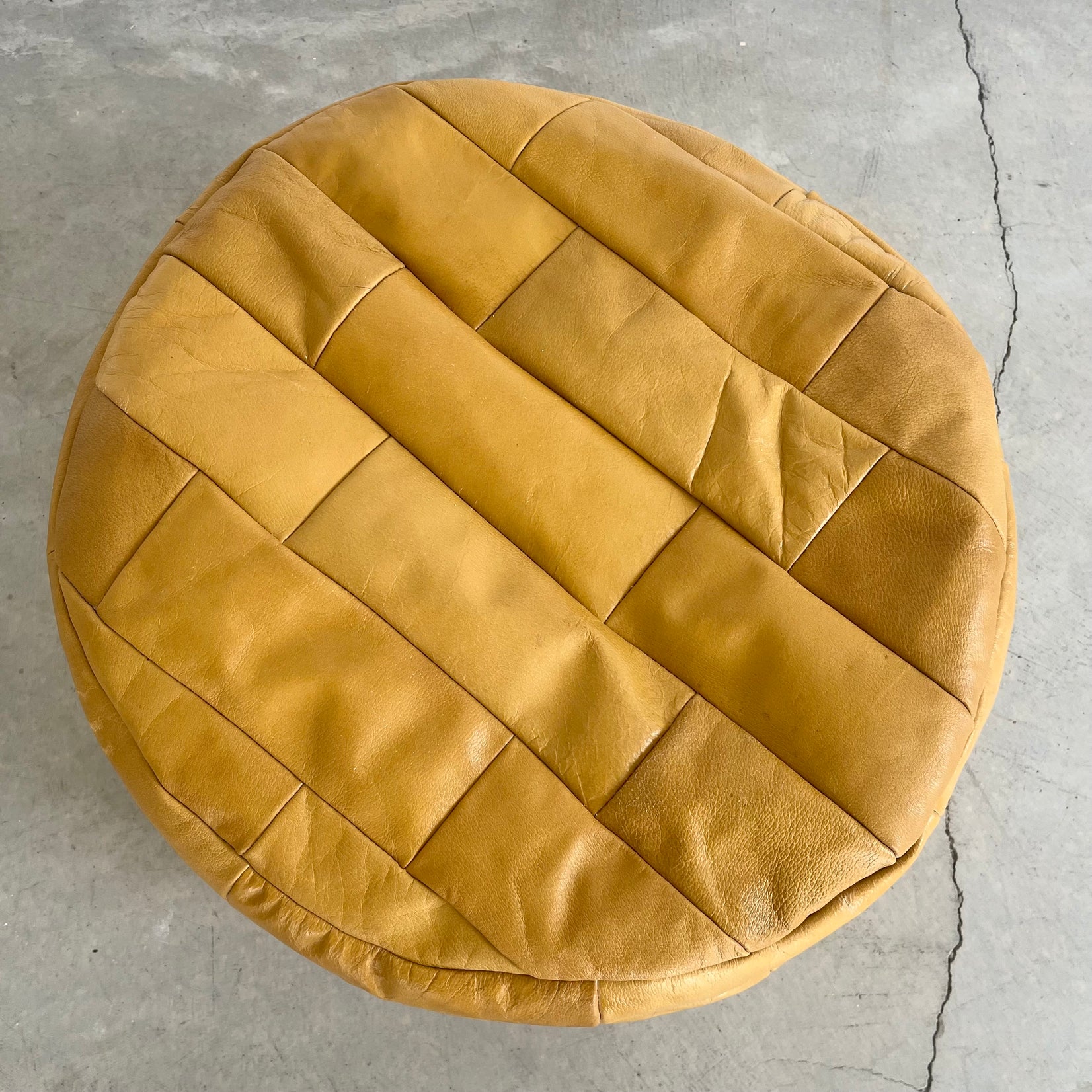 Yellow Patchwork Ottoman