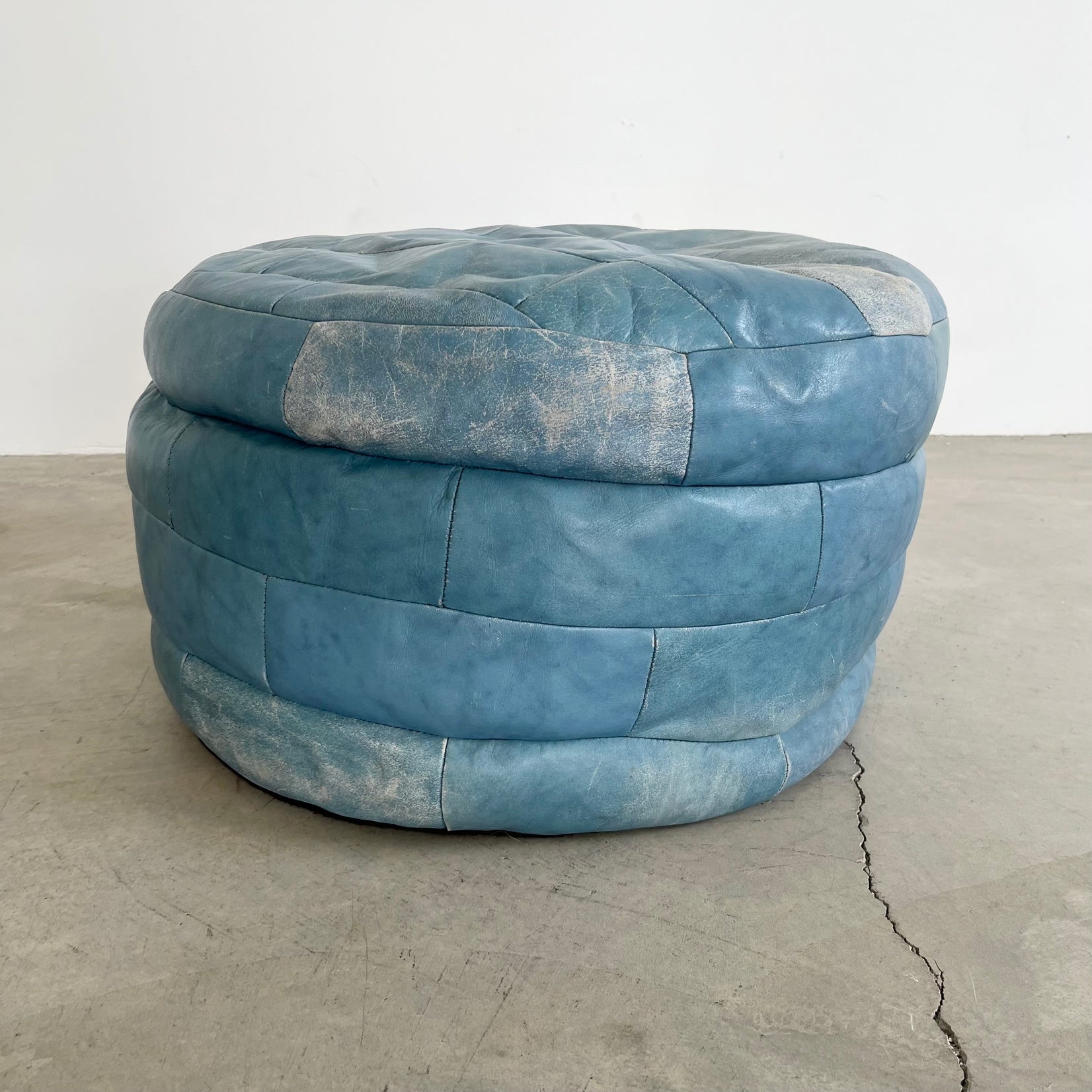 Blue Patchwork Ottoman