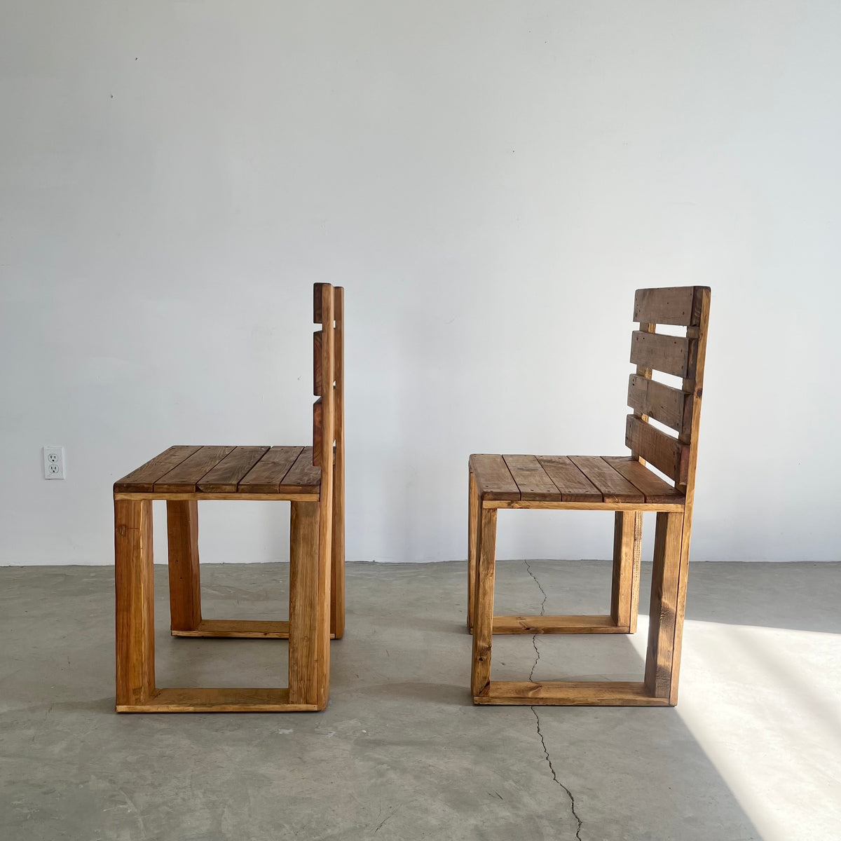 Sculptural Wood Crate Chair
