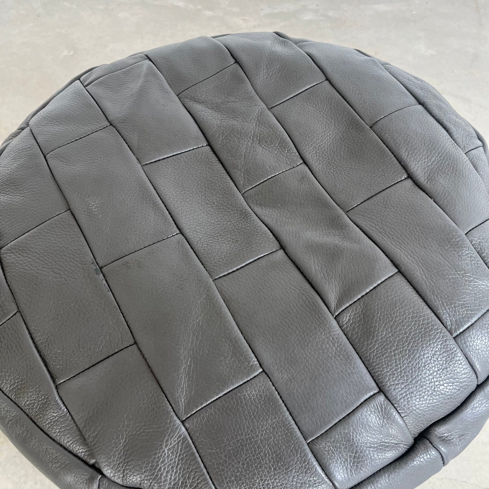 Grey Patchwork Ottoman