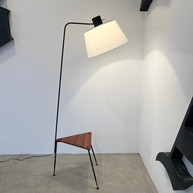 Floor Lamp with Triangular Side Table