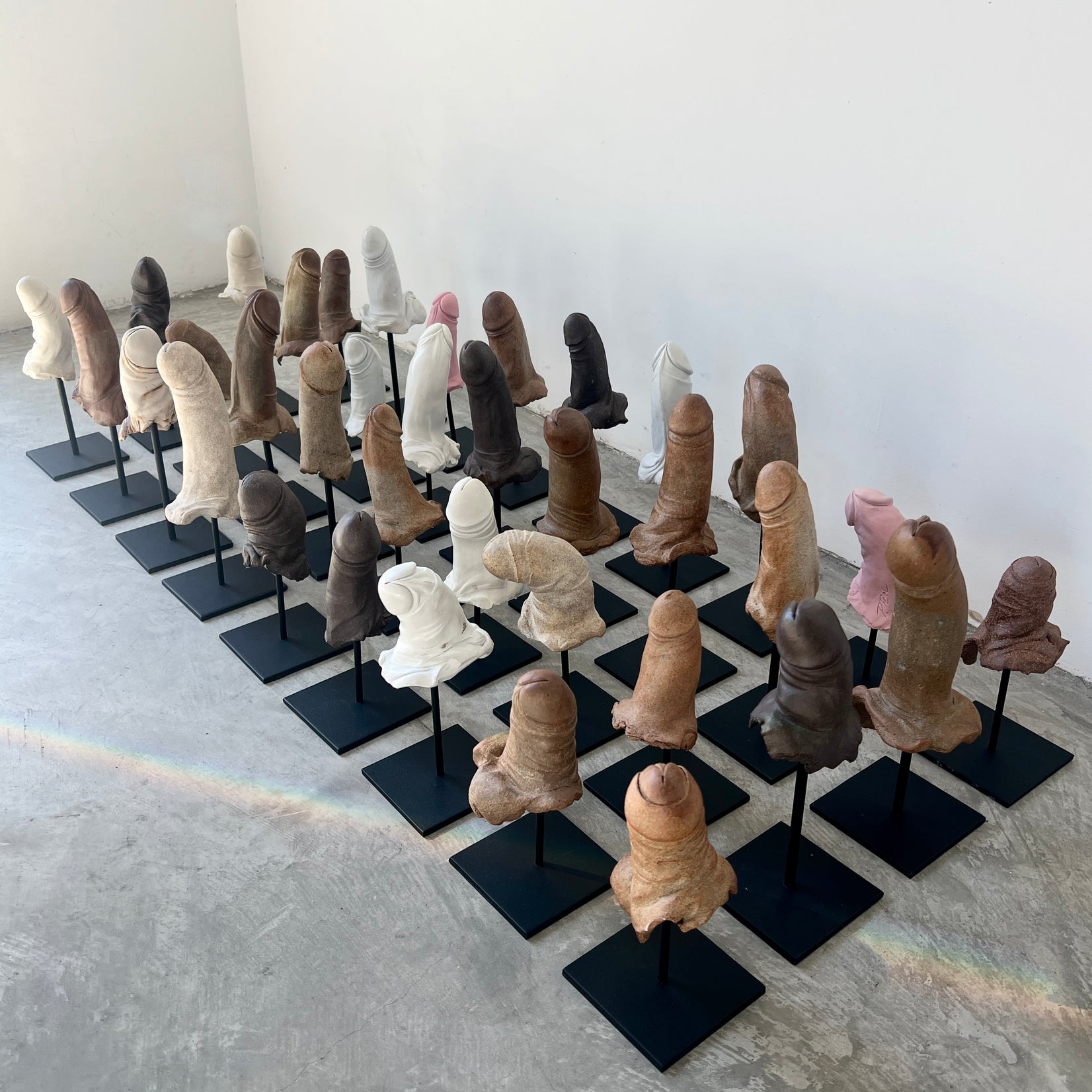 Set of 36 Hand Carved Phallus Sculptures