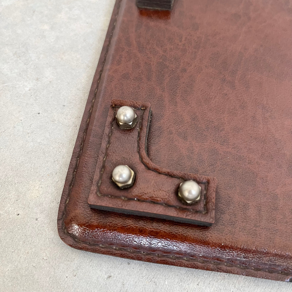 Leather, Brass and Glass Ashtray