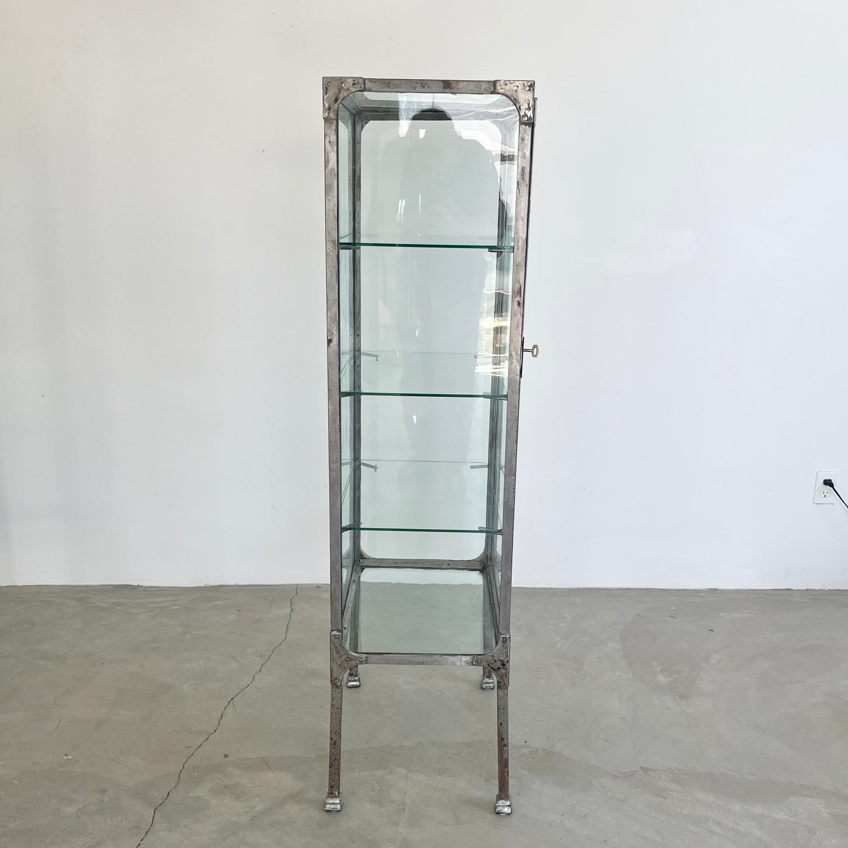 Industrial Steel & Glass Medical Vitrine
