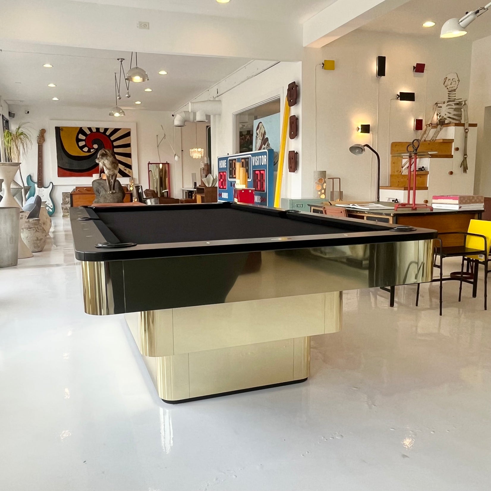 Custom Polished Brass Pool Table