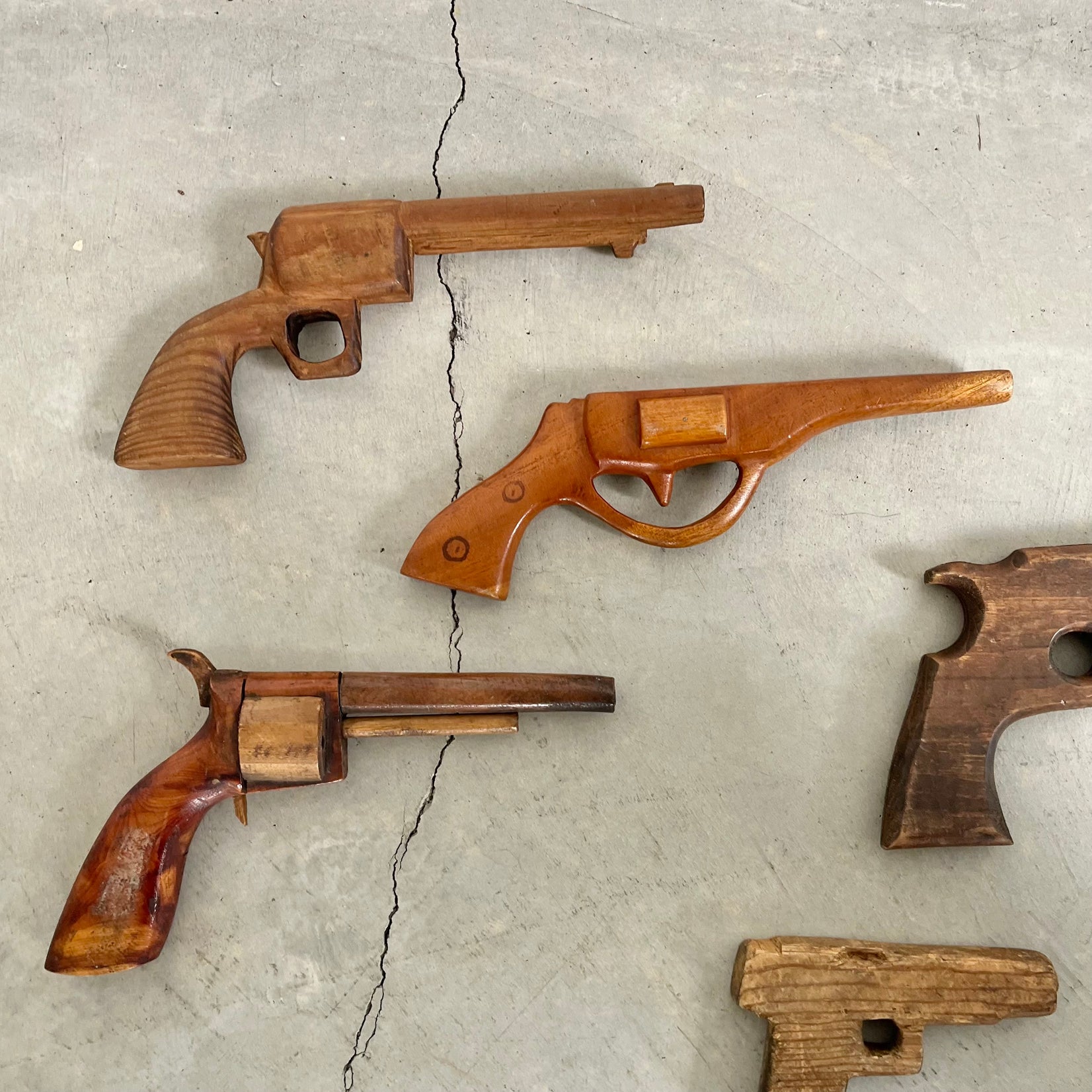 Set of 8 Wood Toy Guns