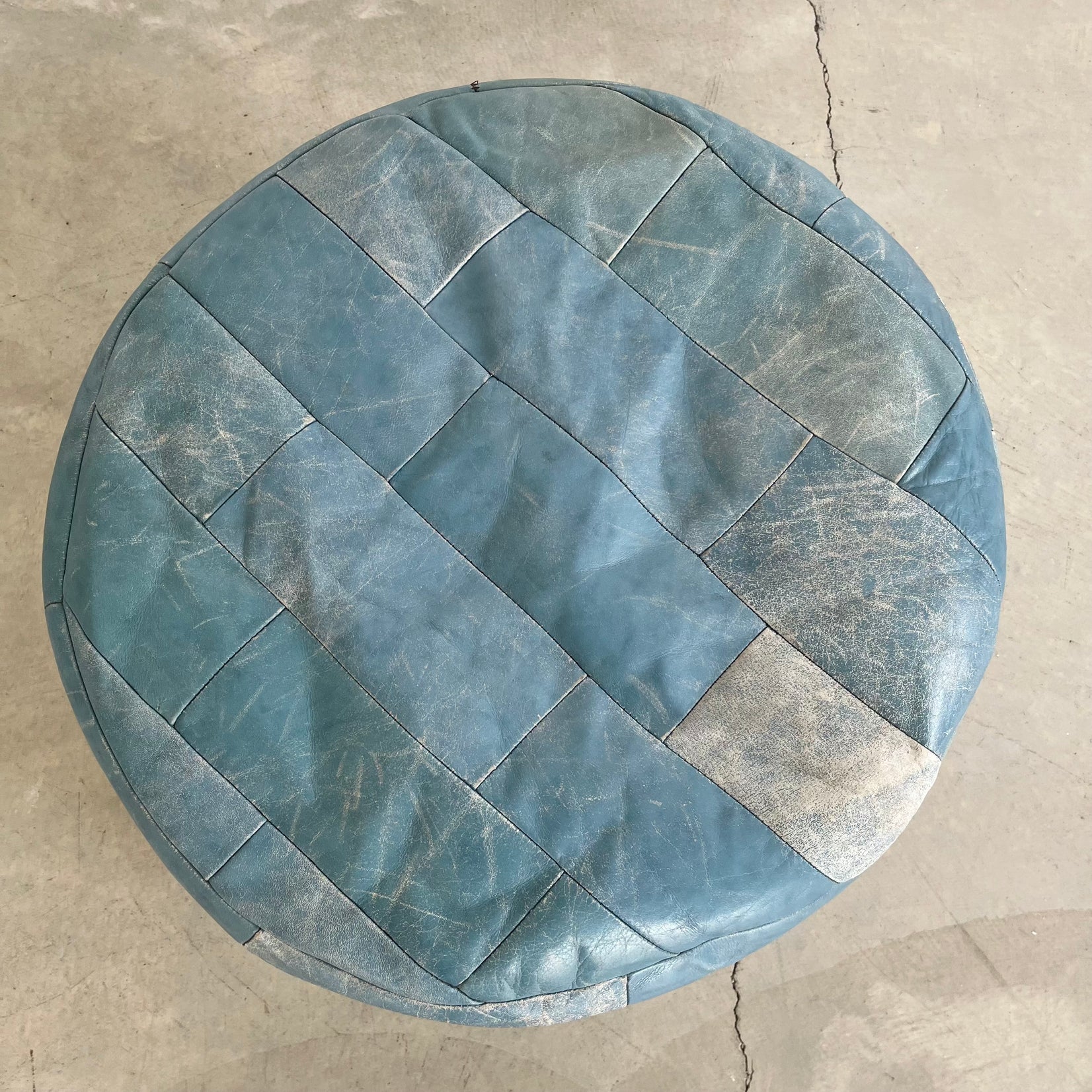 Blue Patchwork Ottoman