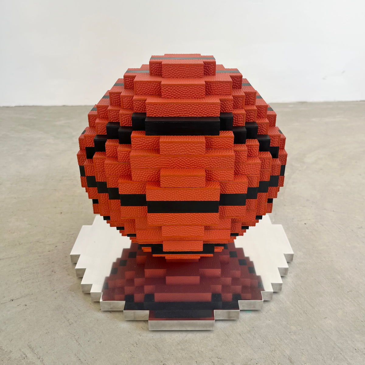 Dunk-bit, Handmade Pixelated Basketball Sculpture