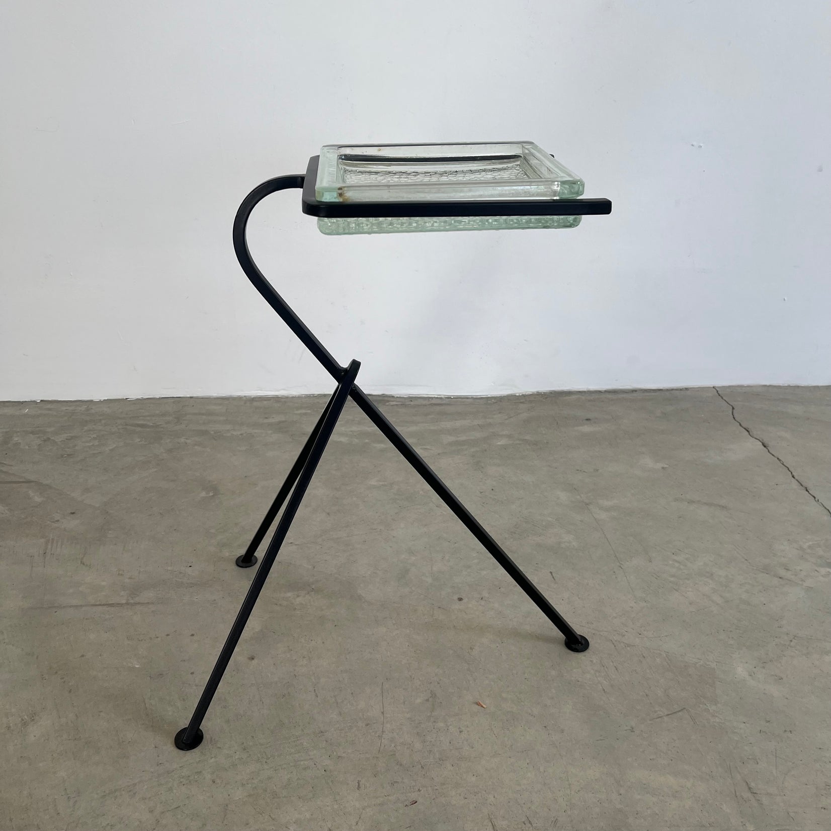 Iron and Glass Standing Catchall, 1960s France