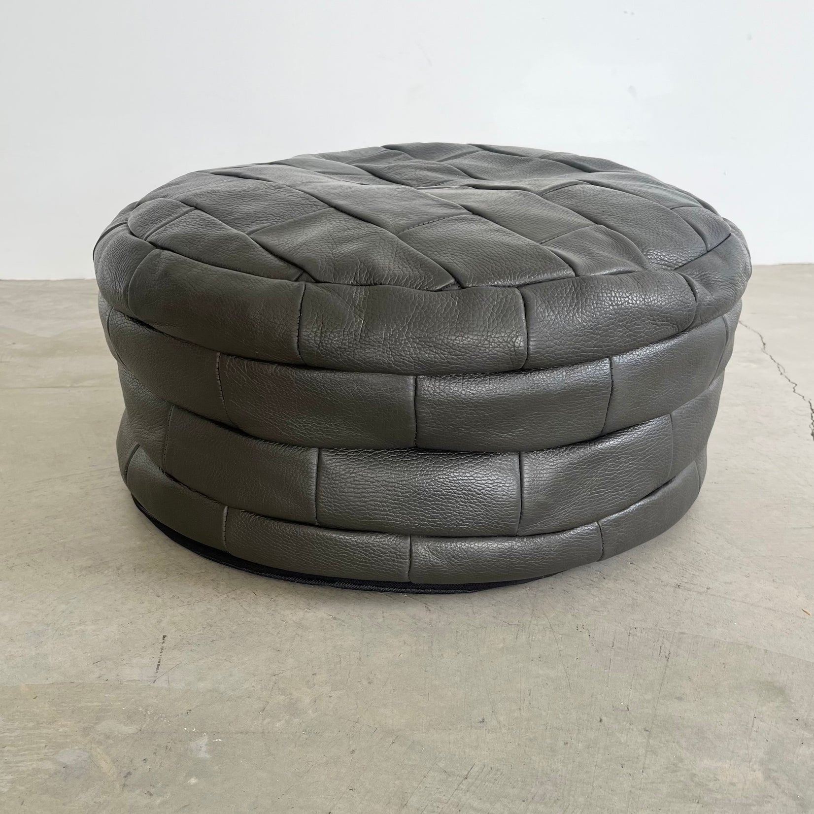 Grey Patchwork Ottoman