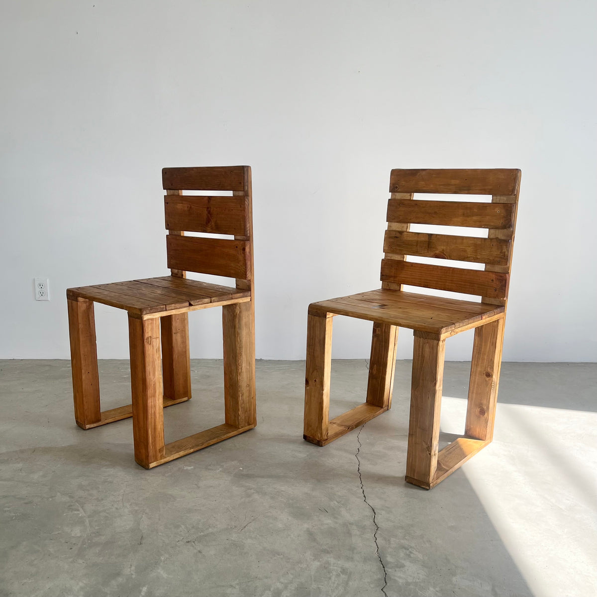 Sculptural Wood Crate Chair