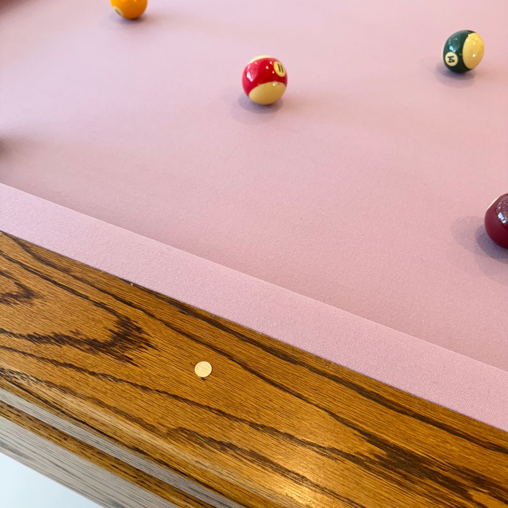 Oak and Brass Pool Table