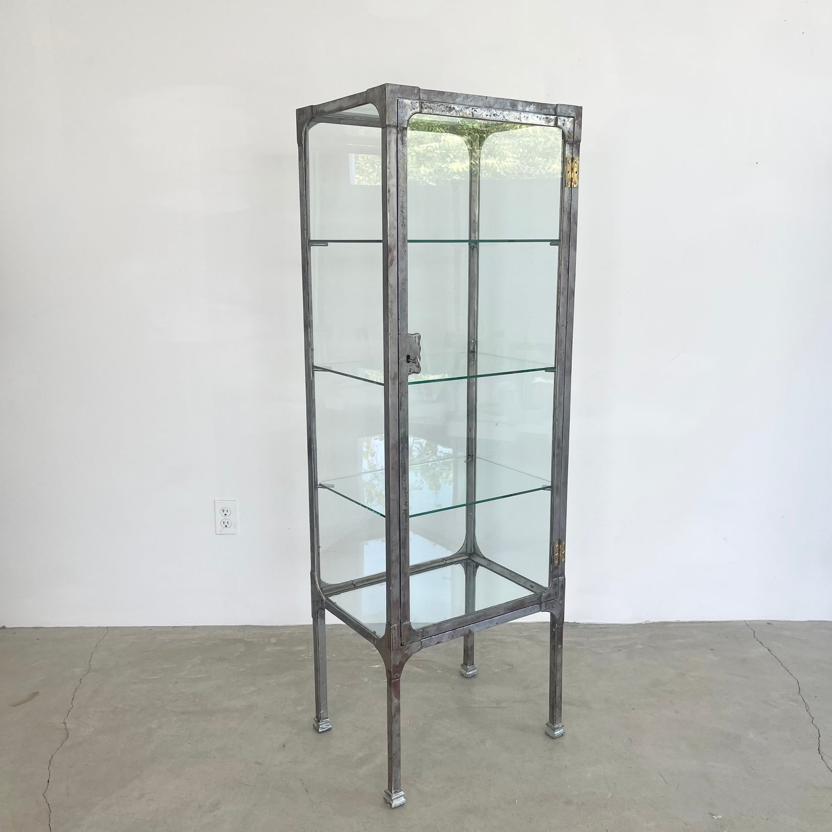 Industrial Steel & Glass Medical Vitrine