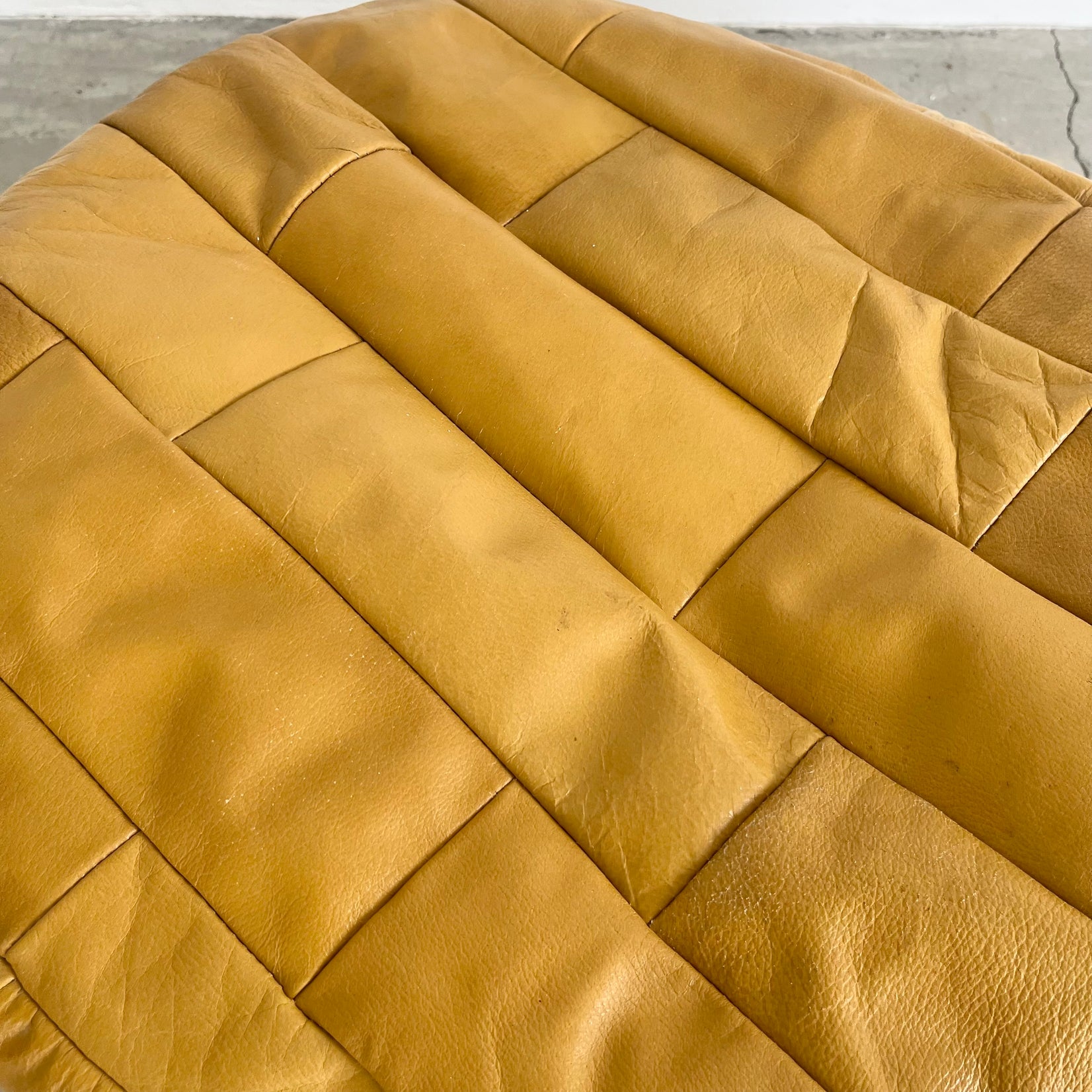 Yellow Patchwork Ottoman