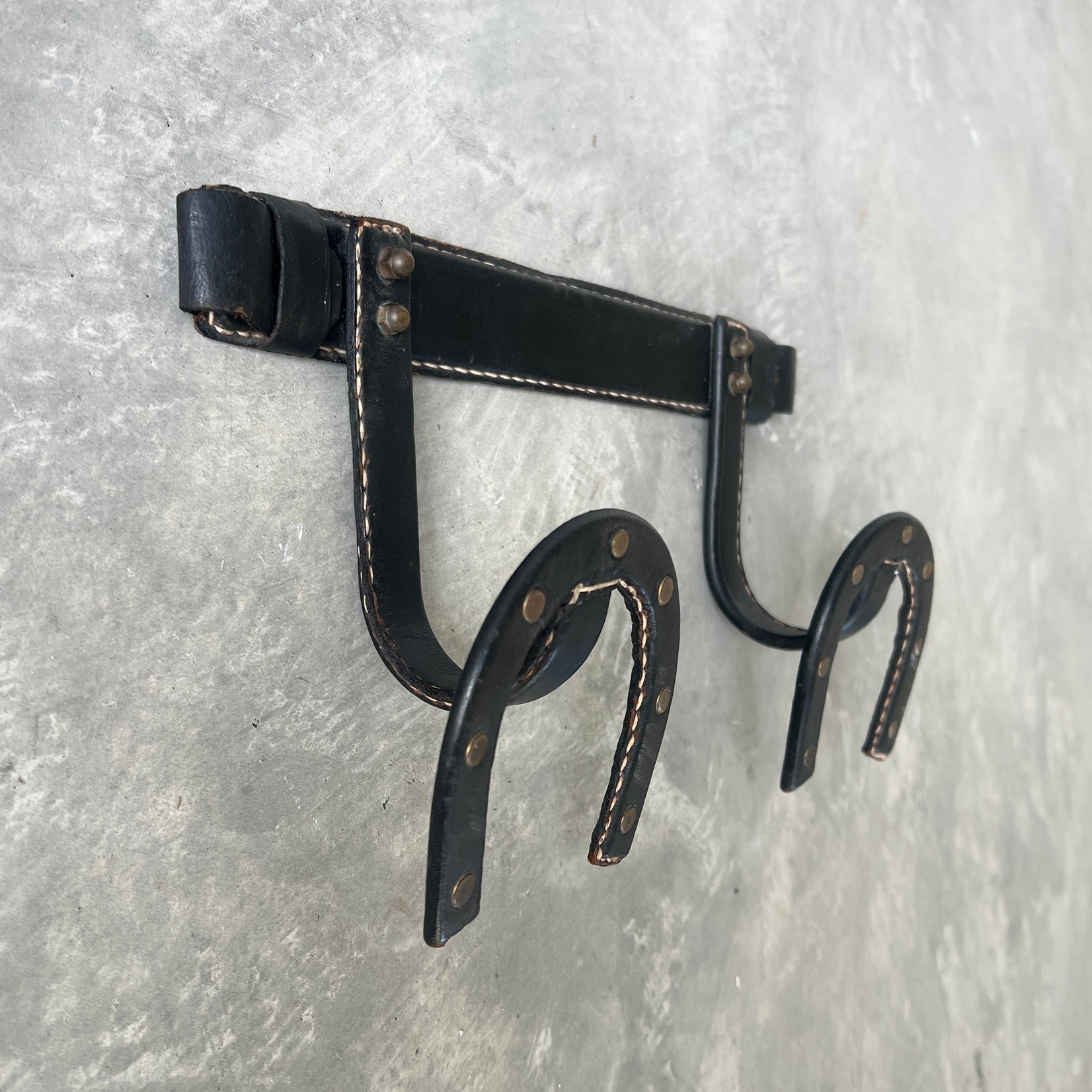 Leather Horseshoe Coat Rack