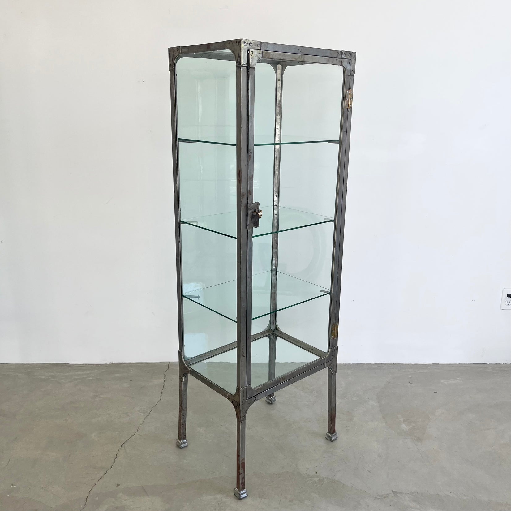Industrial Steel & Glass Medical Vitrine