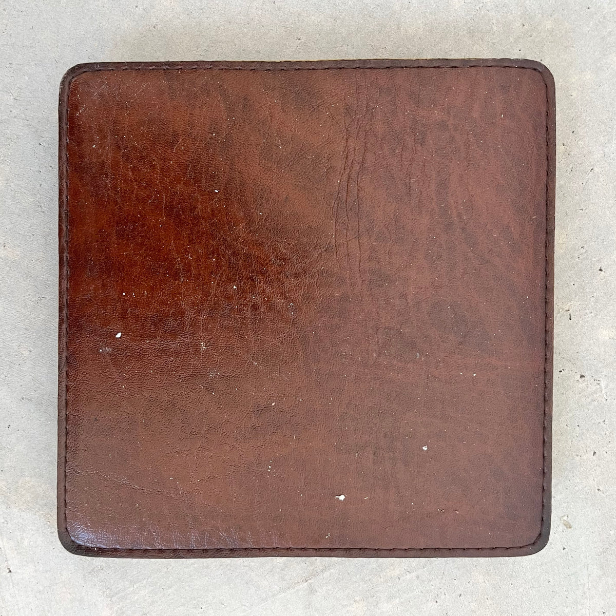 Leather, Brass and Glass Ashtray