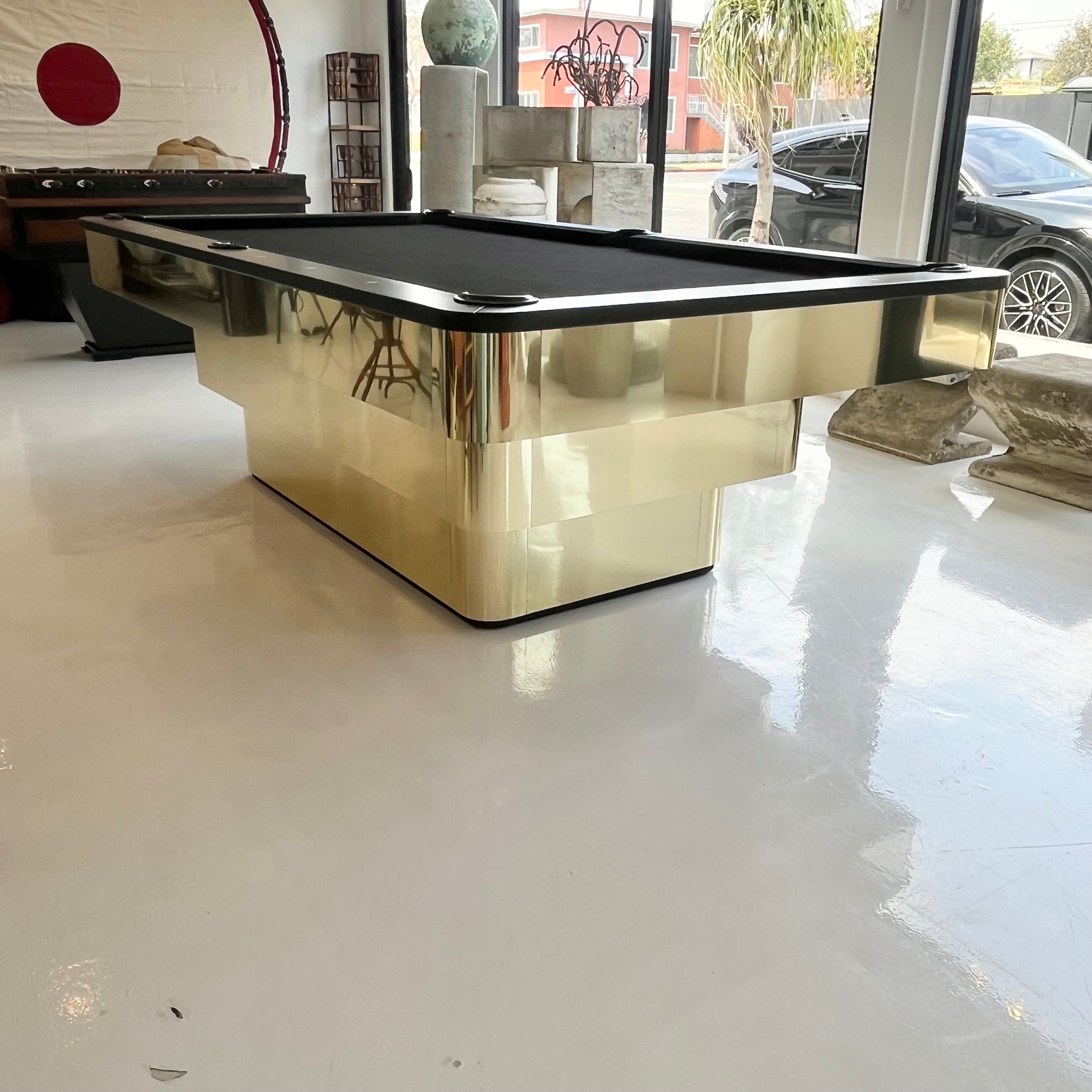 Custom Polished Brass Pool Table