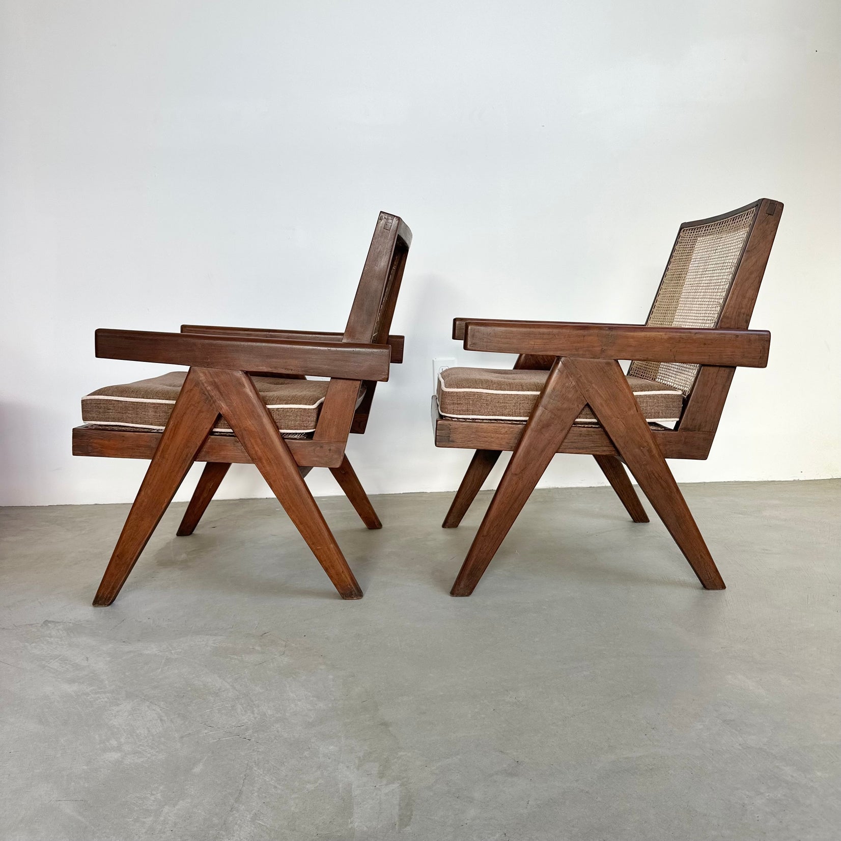 Pair of Pierre Jeanneret Easy Chairs, 1950s Chandigargh