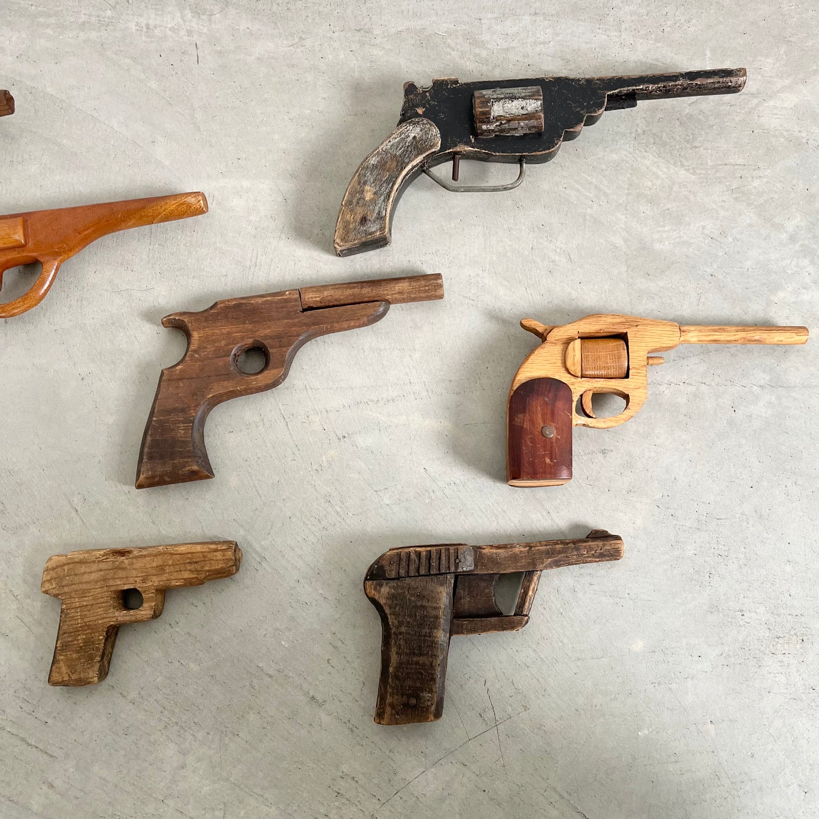 Set of 8 Wood Toy Guns