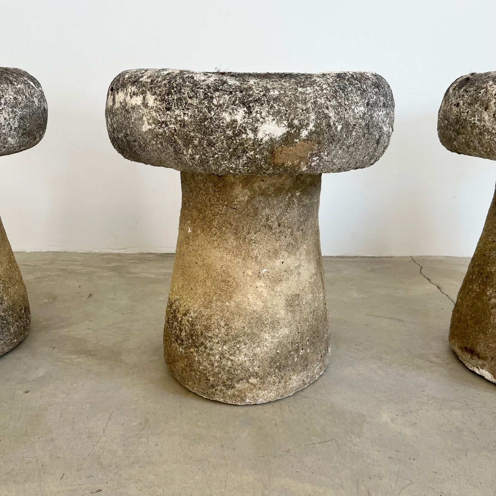 Concrete Mushroom Stools, 1970s, France