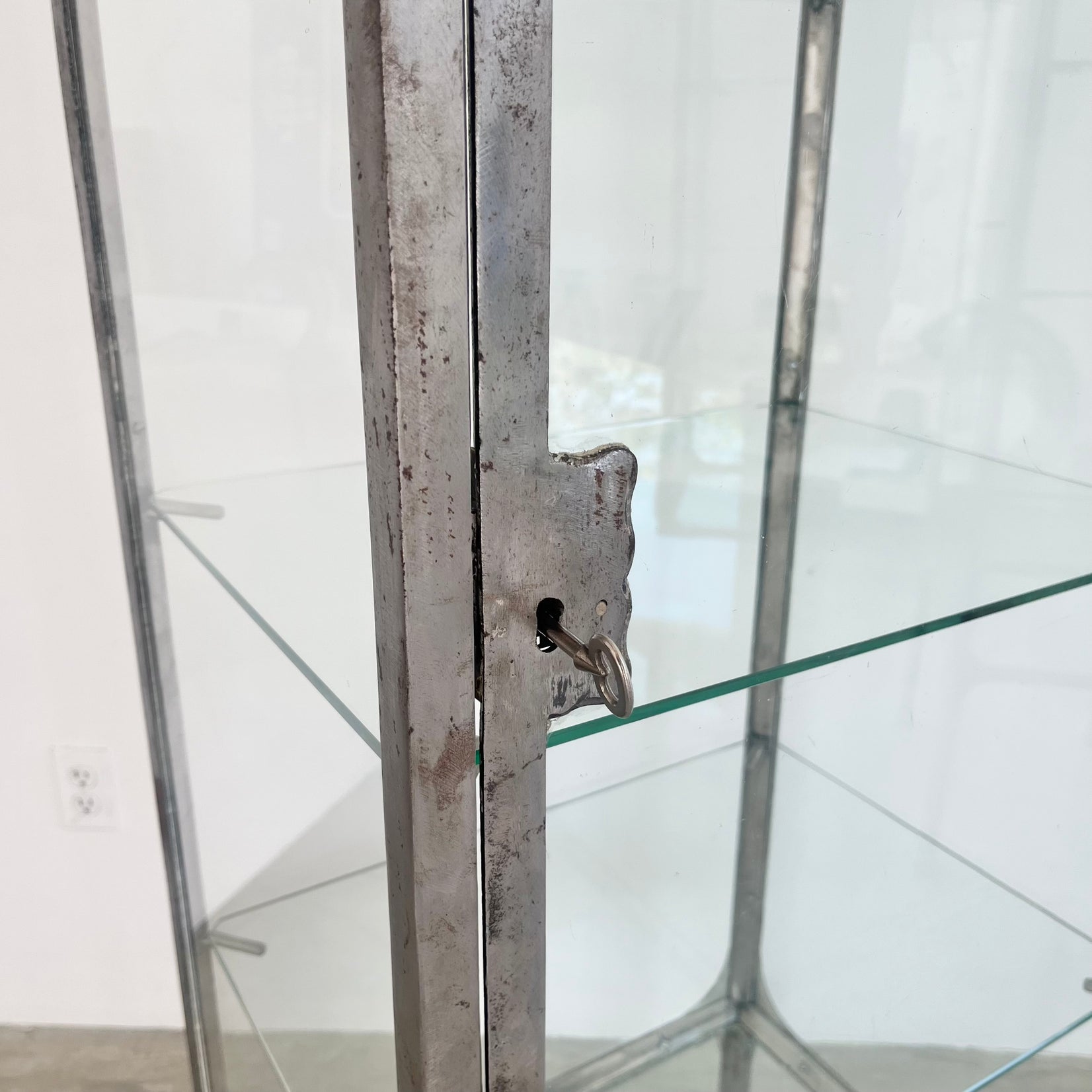 Industrial Steel & Glass Medical Vitrine