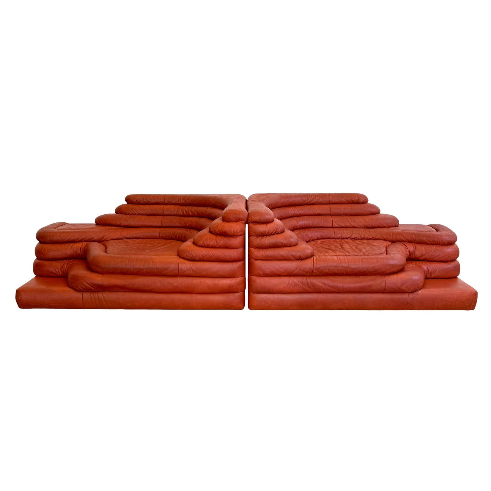 Pair of Original Leather Terrazza Sofas