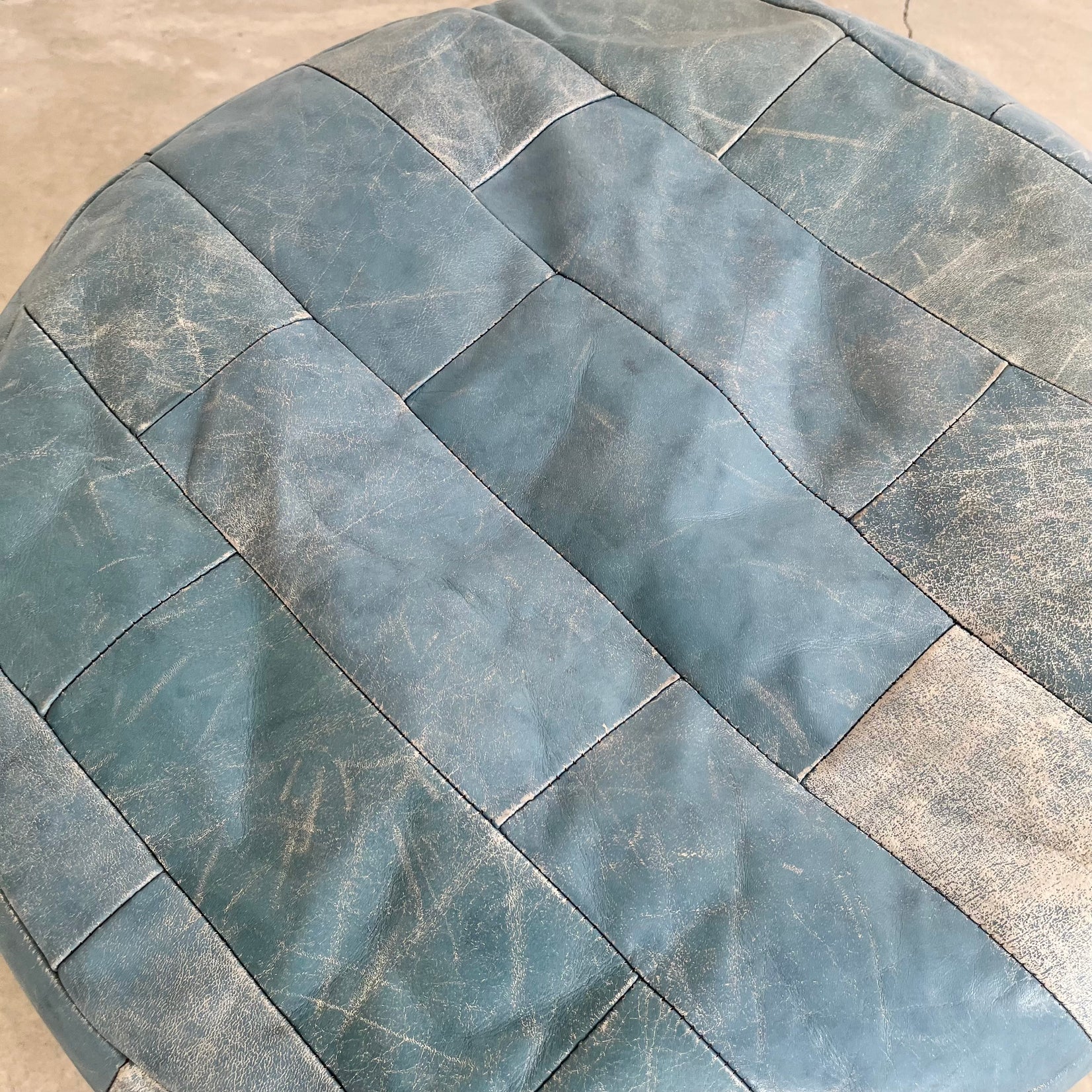 Blue Patchwork Ottoman