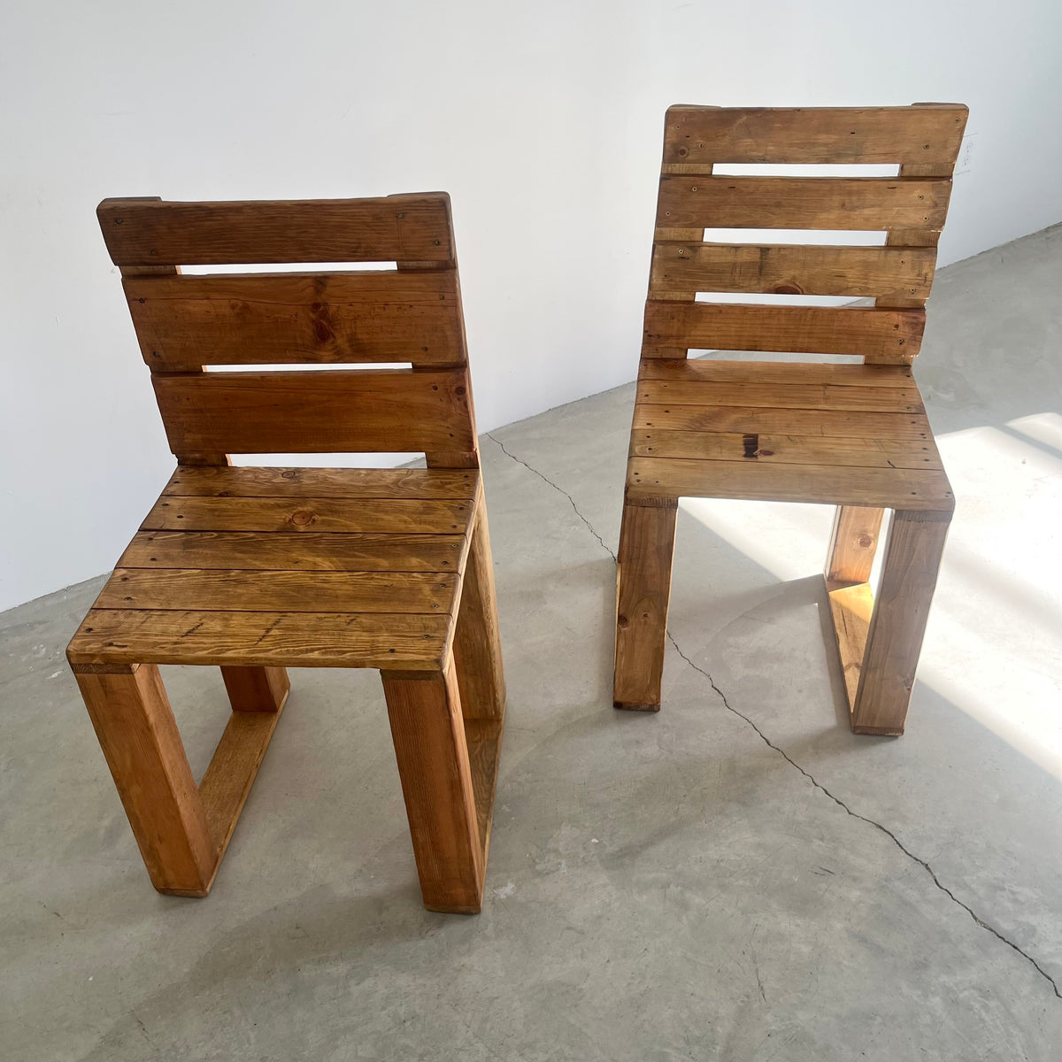 Sculptural Wood Crate Chair