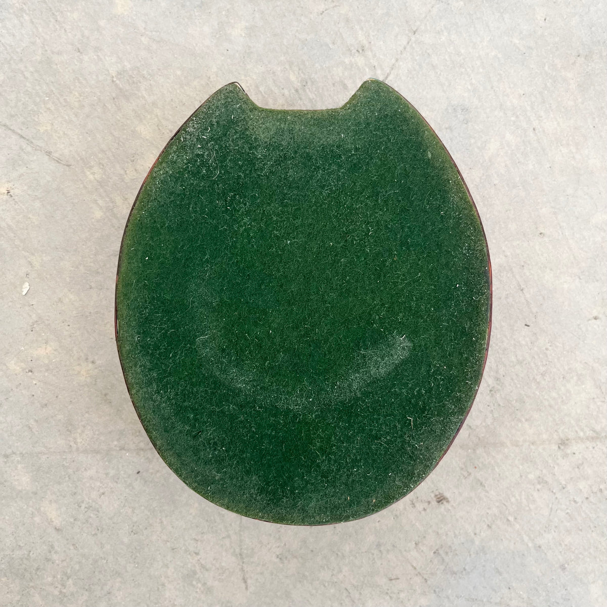Green Ceramic and Leather Horseshoe Ashtray`