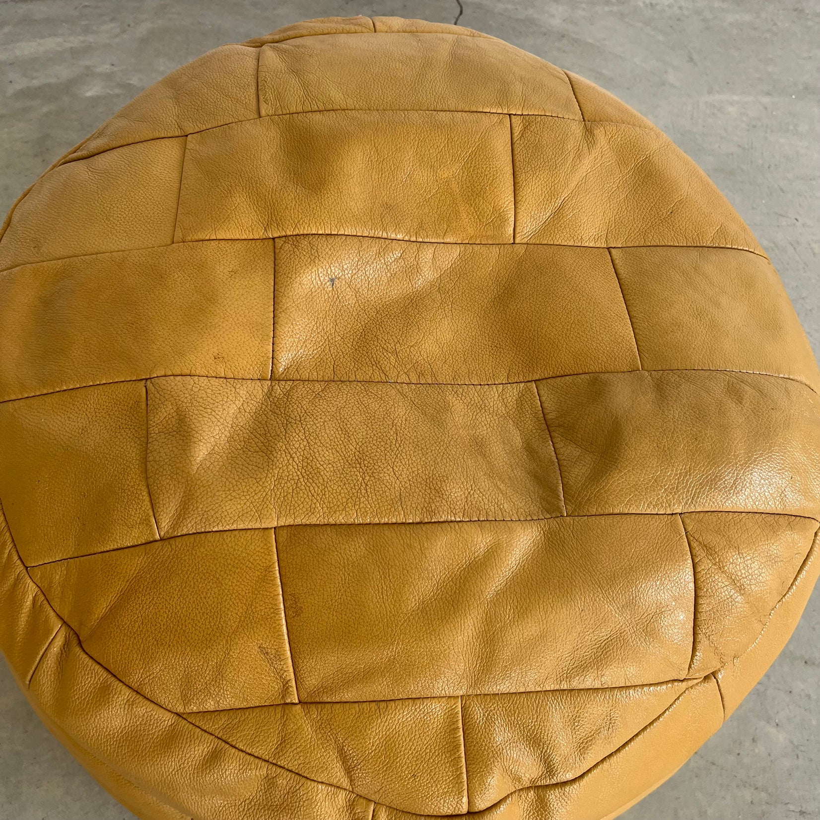 Yellow Patchwork Ottoman
