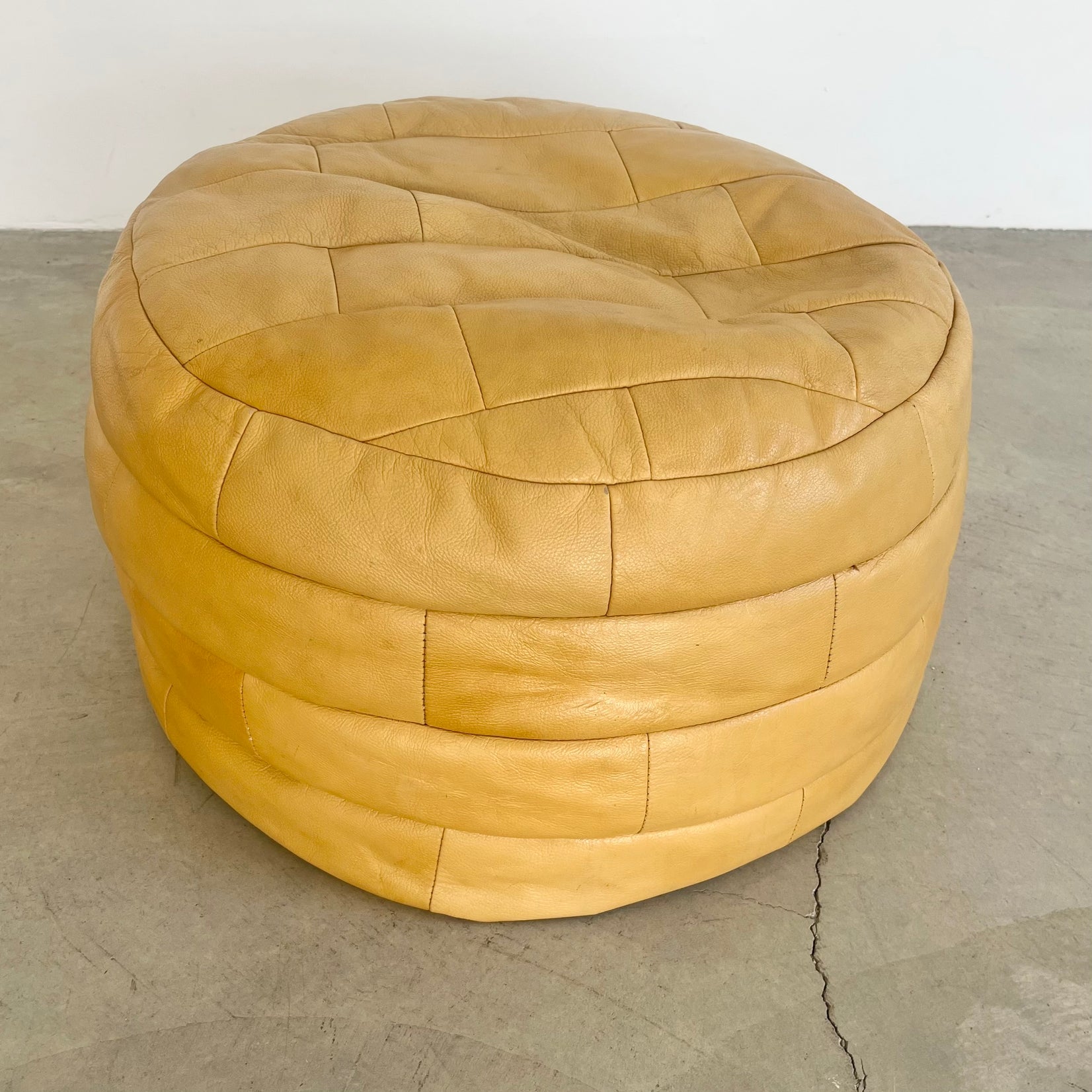Yellow Patchwork Ottoman