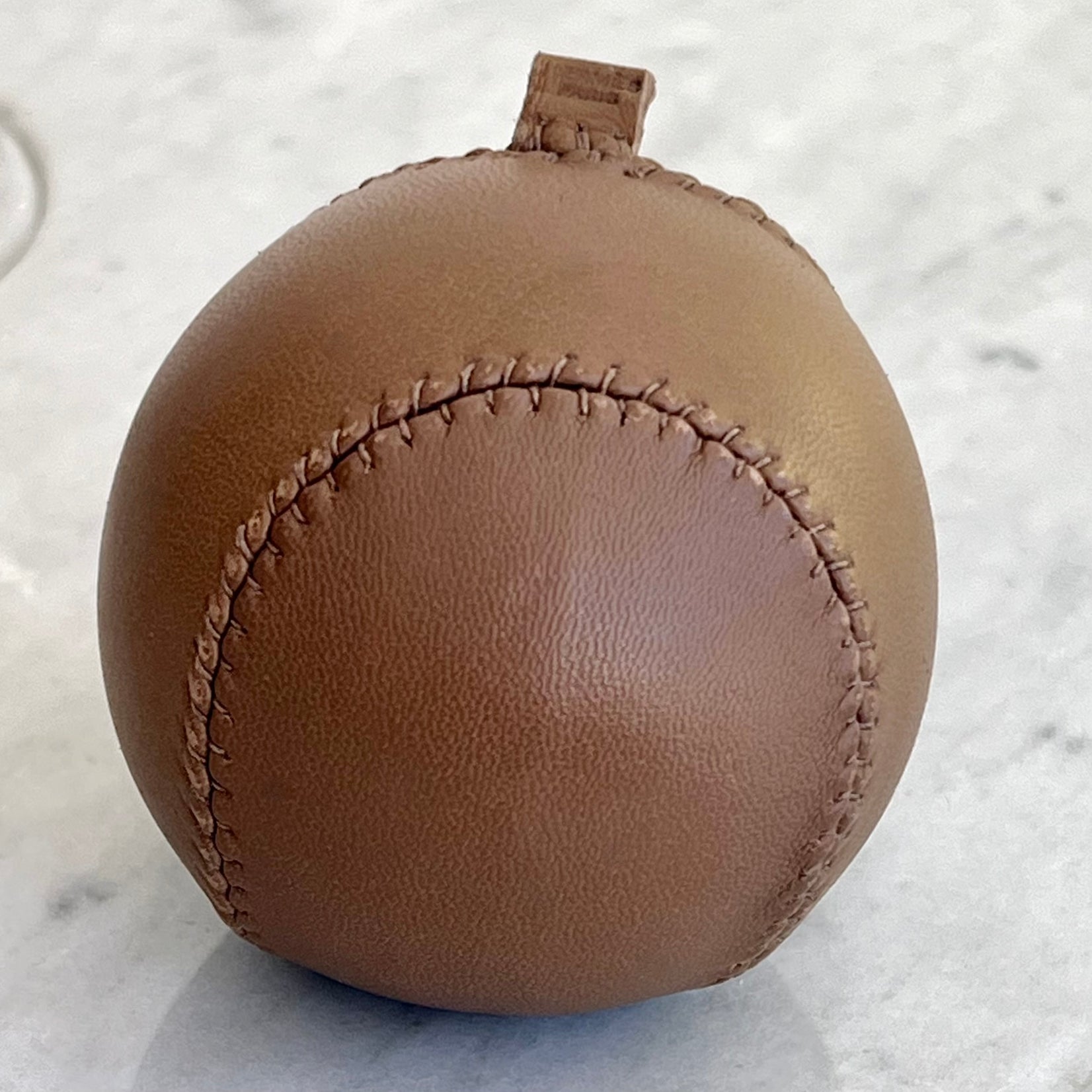 Hermès Anti-Stress Ball in Tan Leather, 2000s France