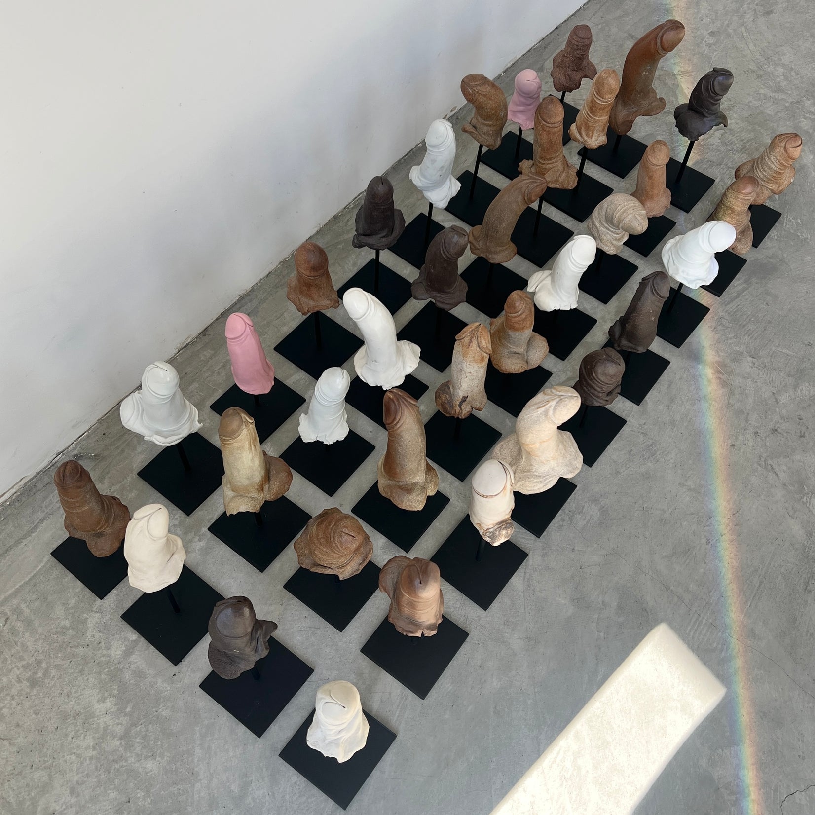 Set of 36 Hand Carved Phallus Sculptures