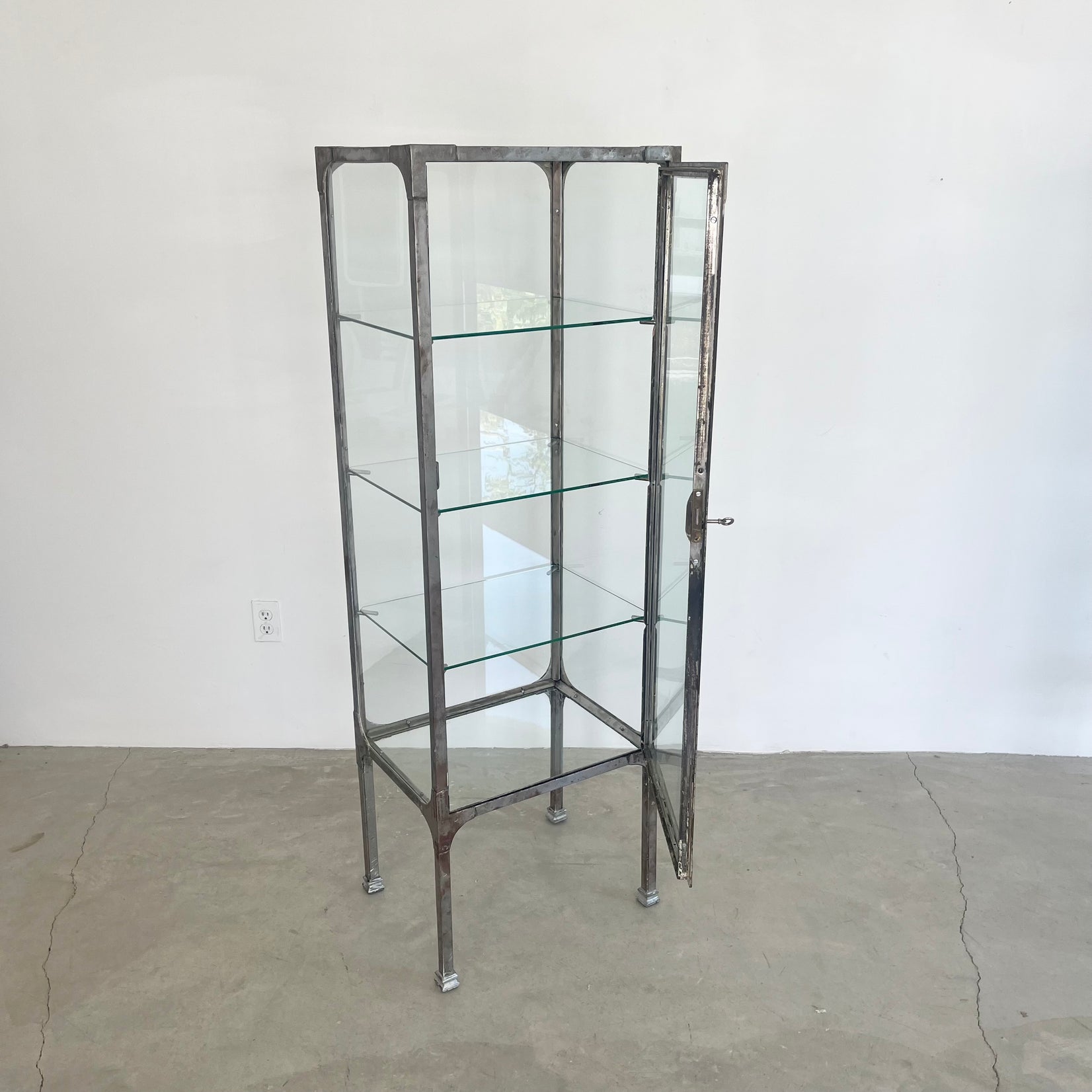 Industrial Steel & Glass Medical Vitrine