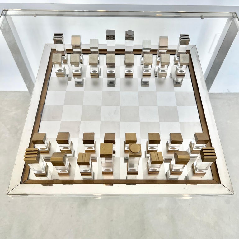 Romeo Rega Perspex Chess Table, 1970s Italy